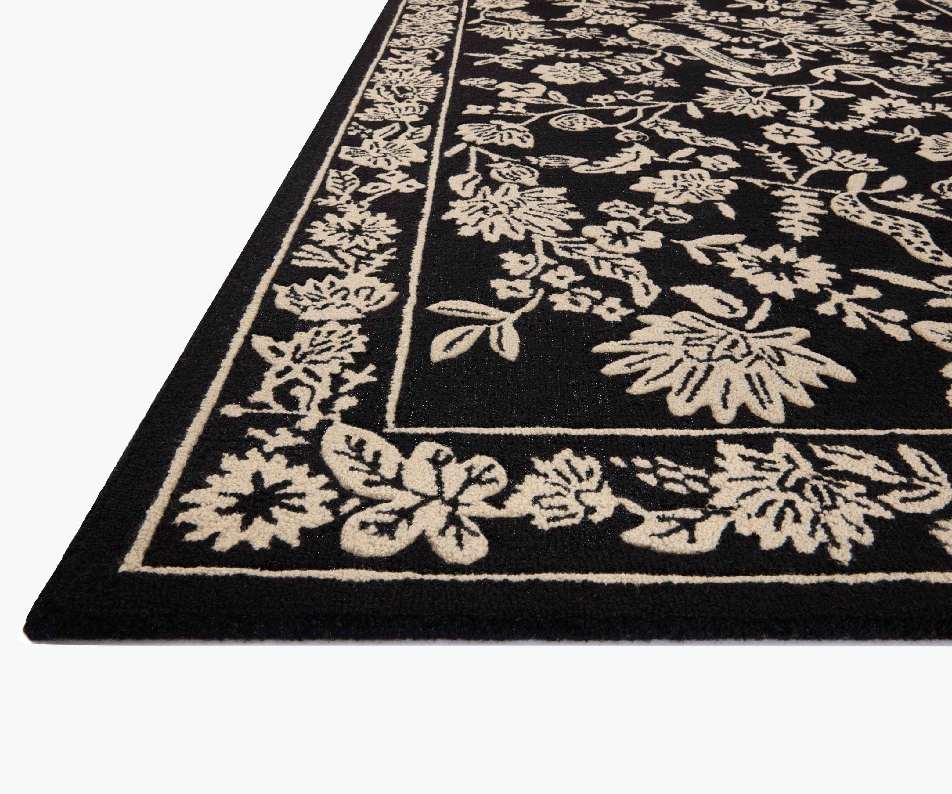 Arboretum Aviary Wool-Hooked Rug - Black - Image 2