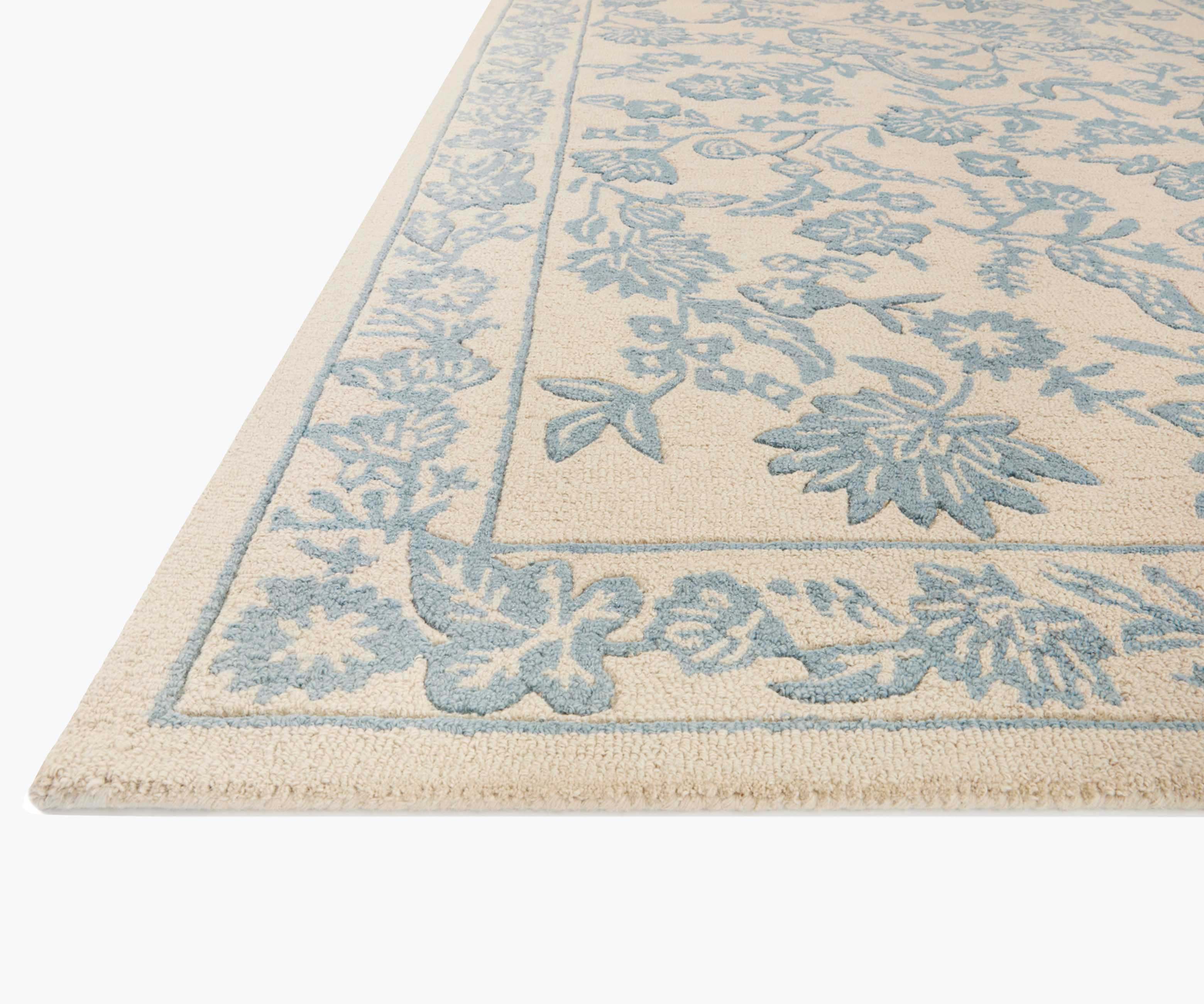 Arboretum Aviary Wool-Hooked Rug - Periwinkle - Image 5