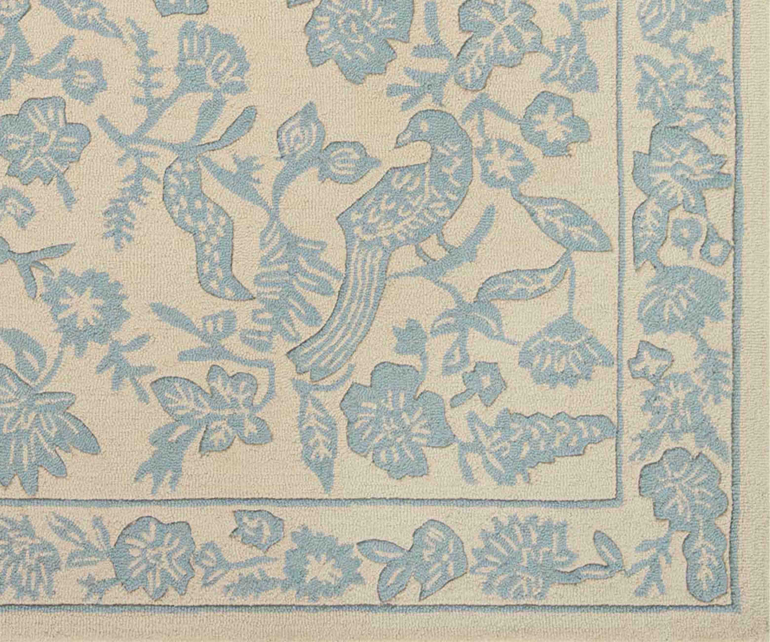 Arboretum Aviary Wool-Hooked Rug - Periwinkle - Image 9