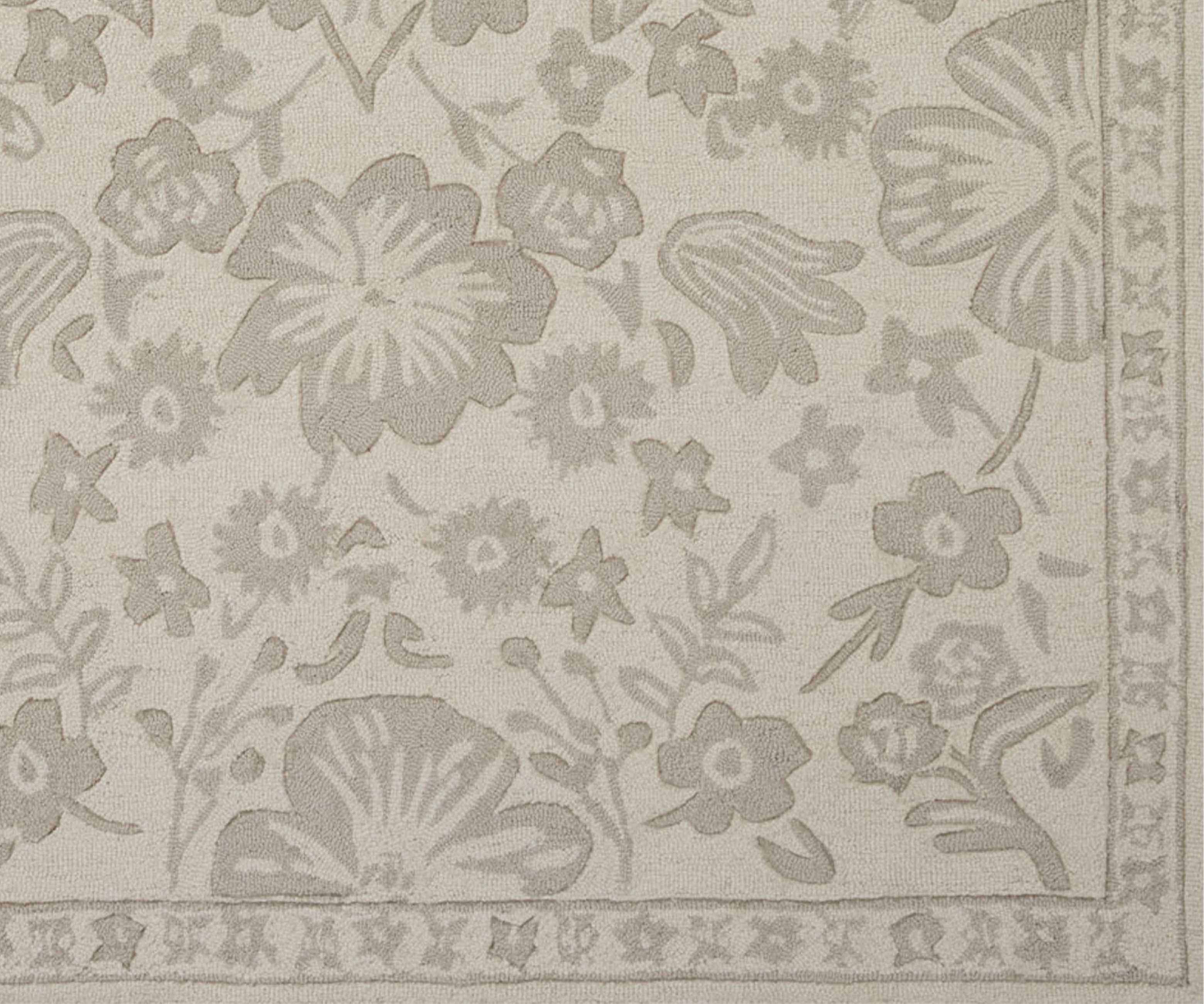 Arboretum Rose Garden Wool-Hooked Rug - Ivory - Image 12