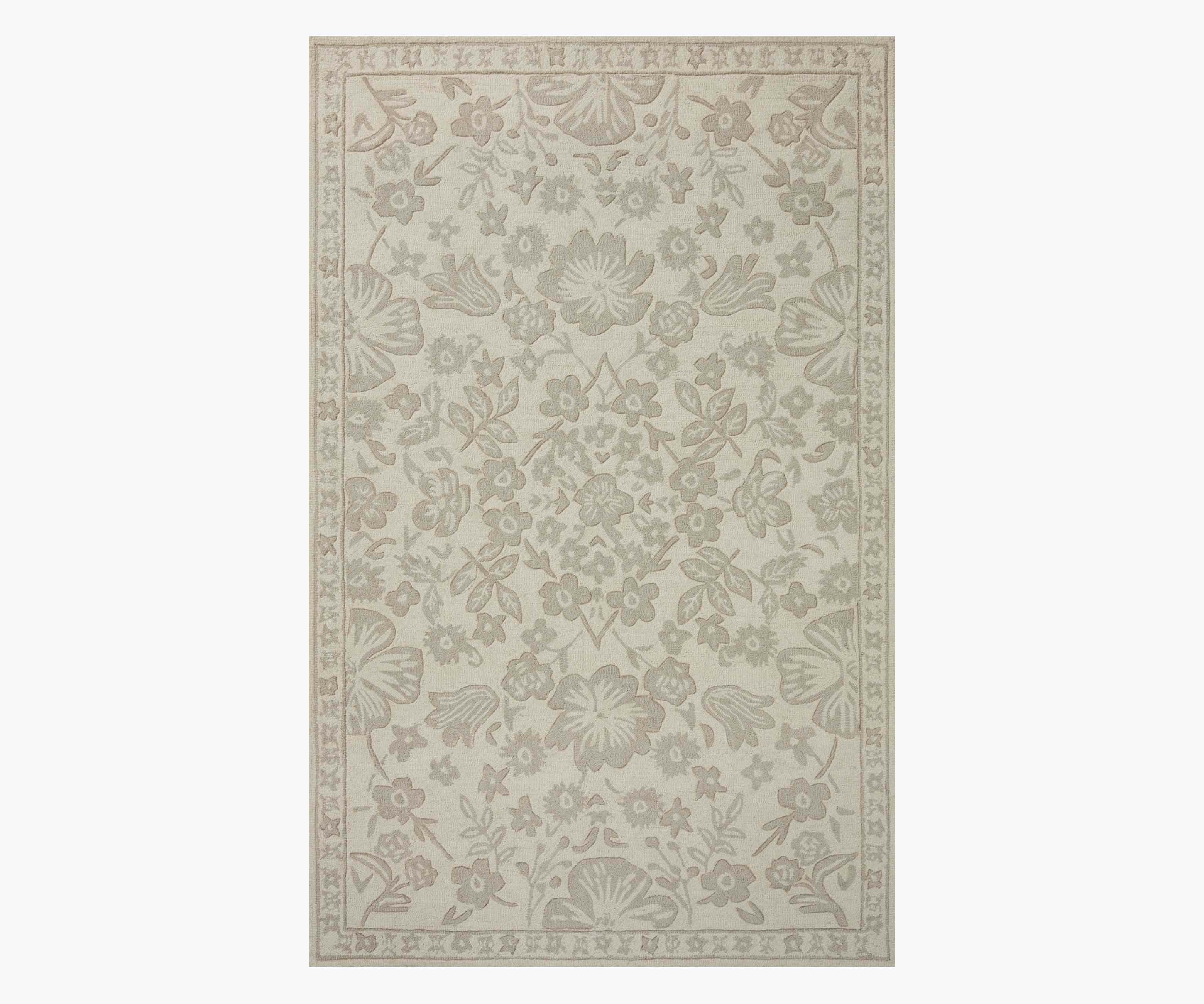 Arboretum Rose Garden Wool-Hooked Rug - Ivory - Image 13