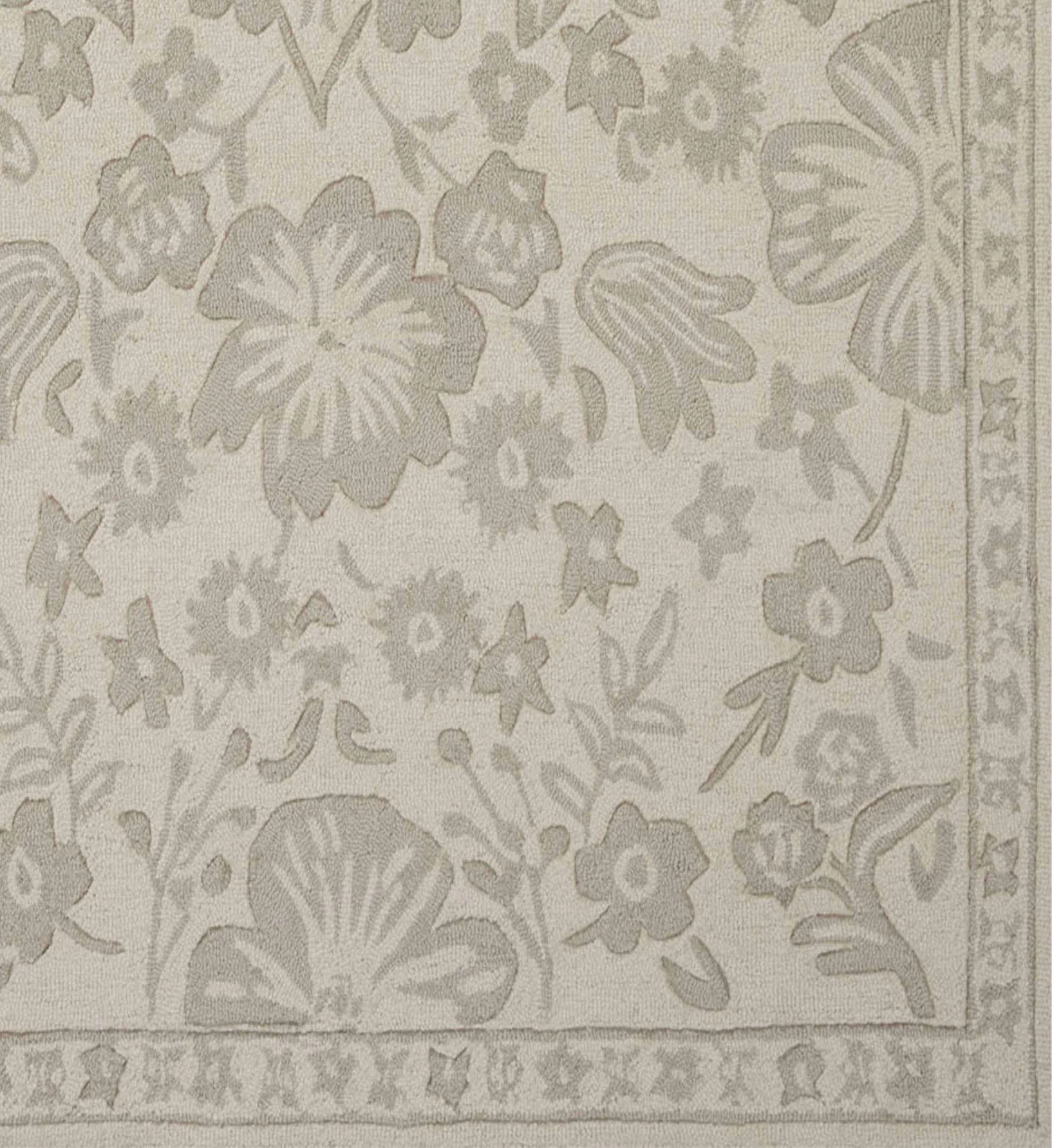 Arboretum Rose Garden Wool-Hooked Rug - Ivory - Image 3