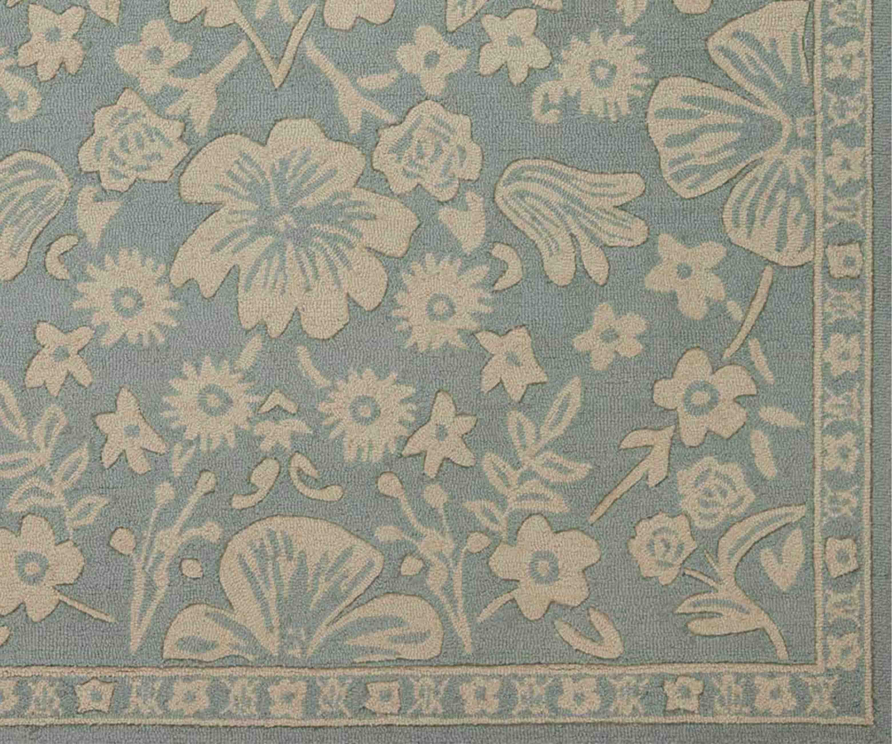 Arboretum Rose Garden Wool-Hooked Rug - Jade - Image 6