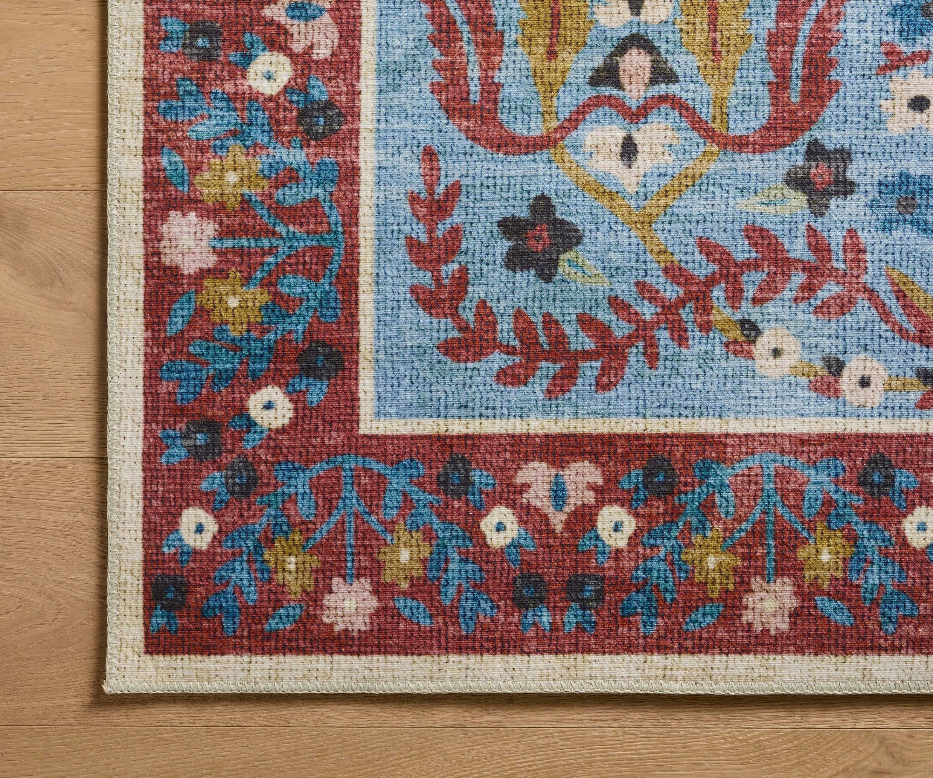 Canopy Edie Printed Rug - Red & Blue - Image 3