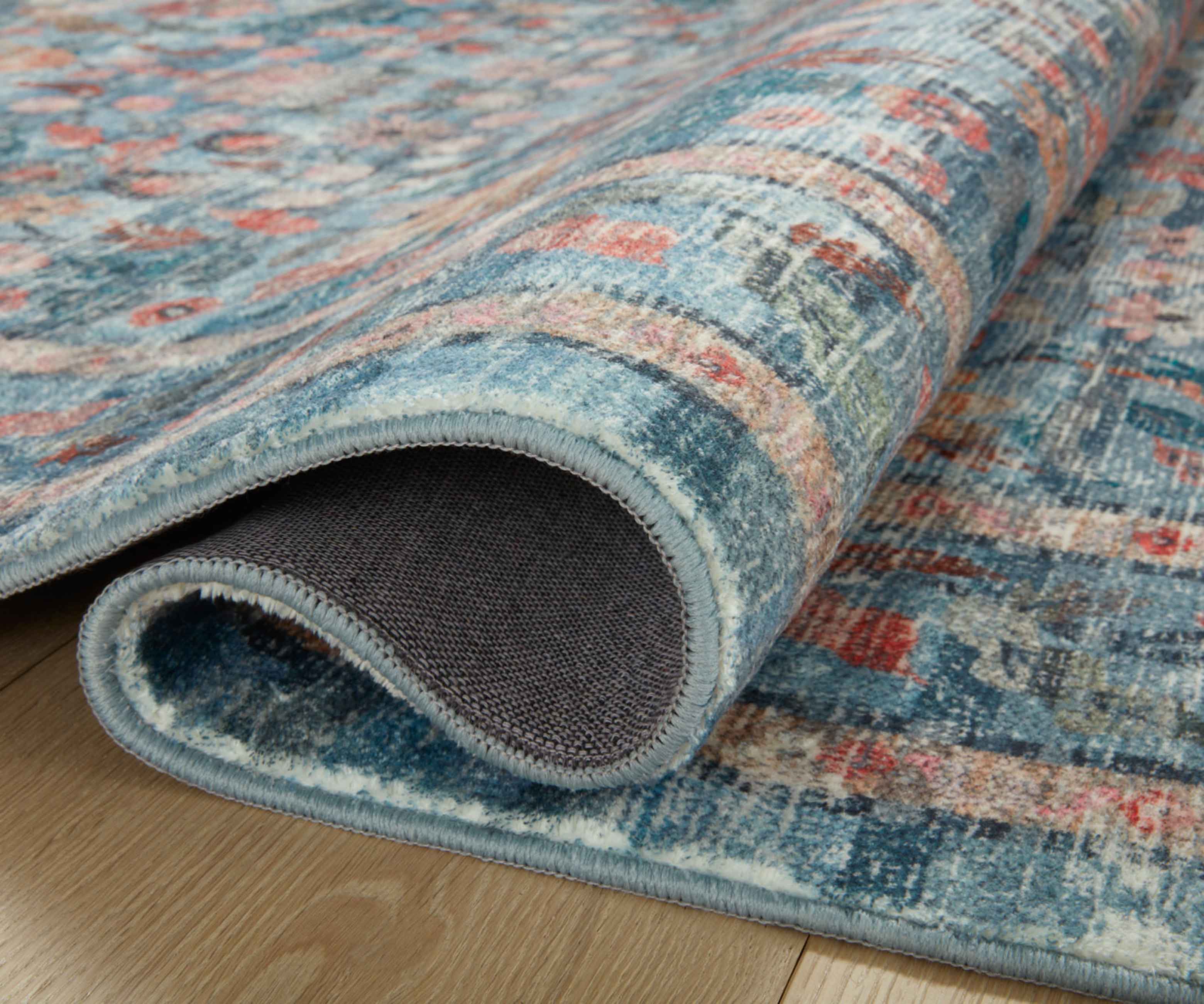 Courtyard Eve Printed Rug - Blue - Image 5