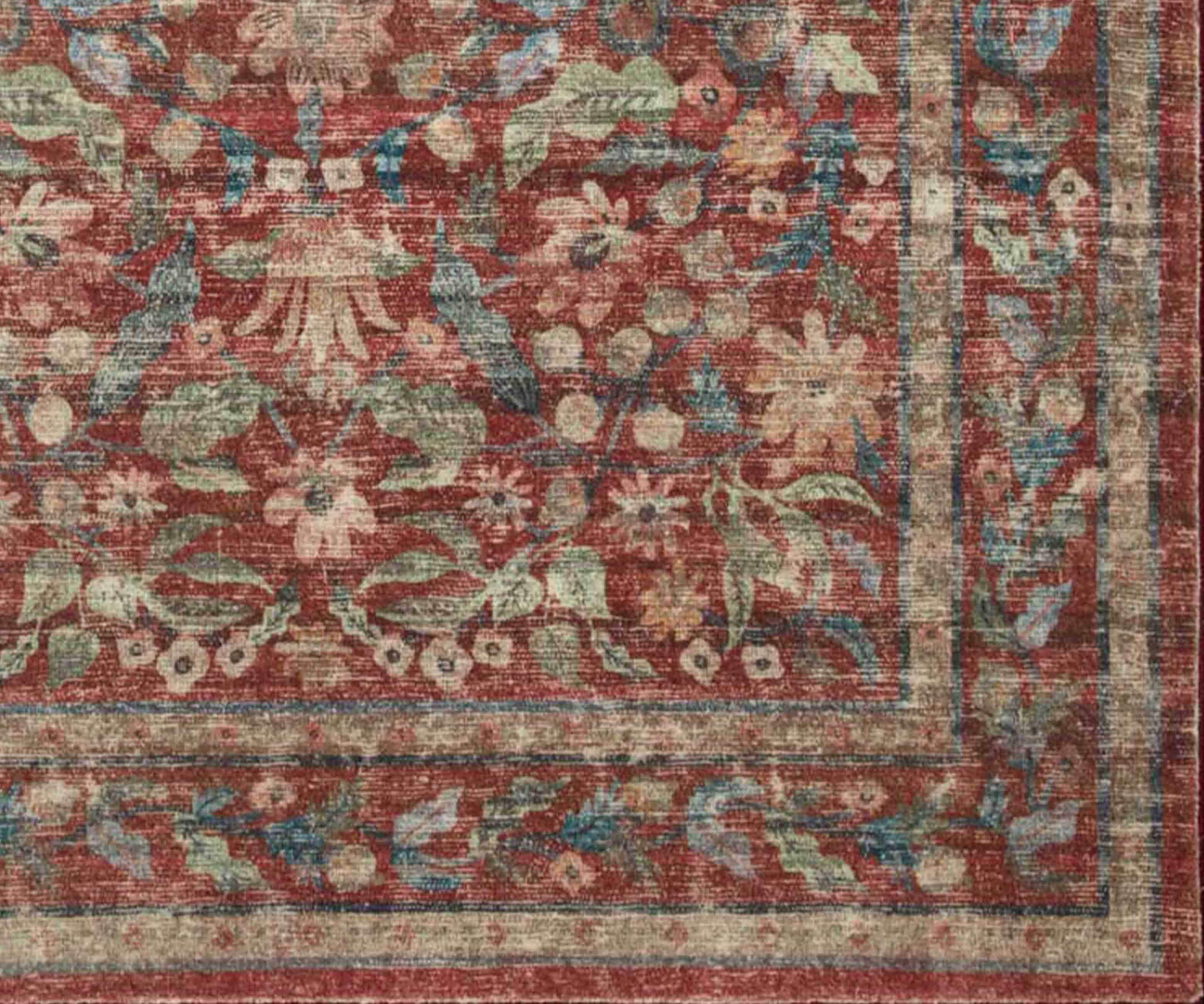Courtyard Eve Printed Rug - Crimson - Image 7