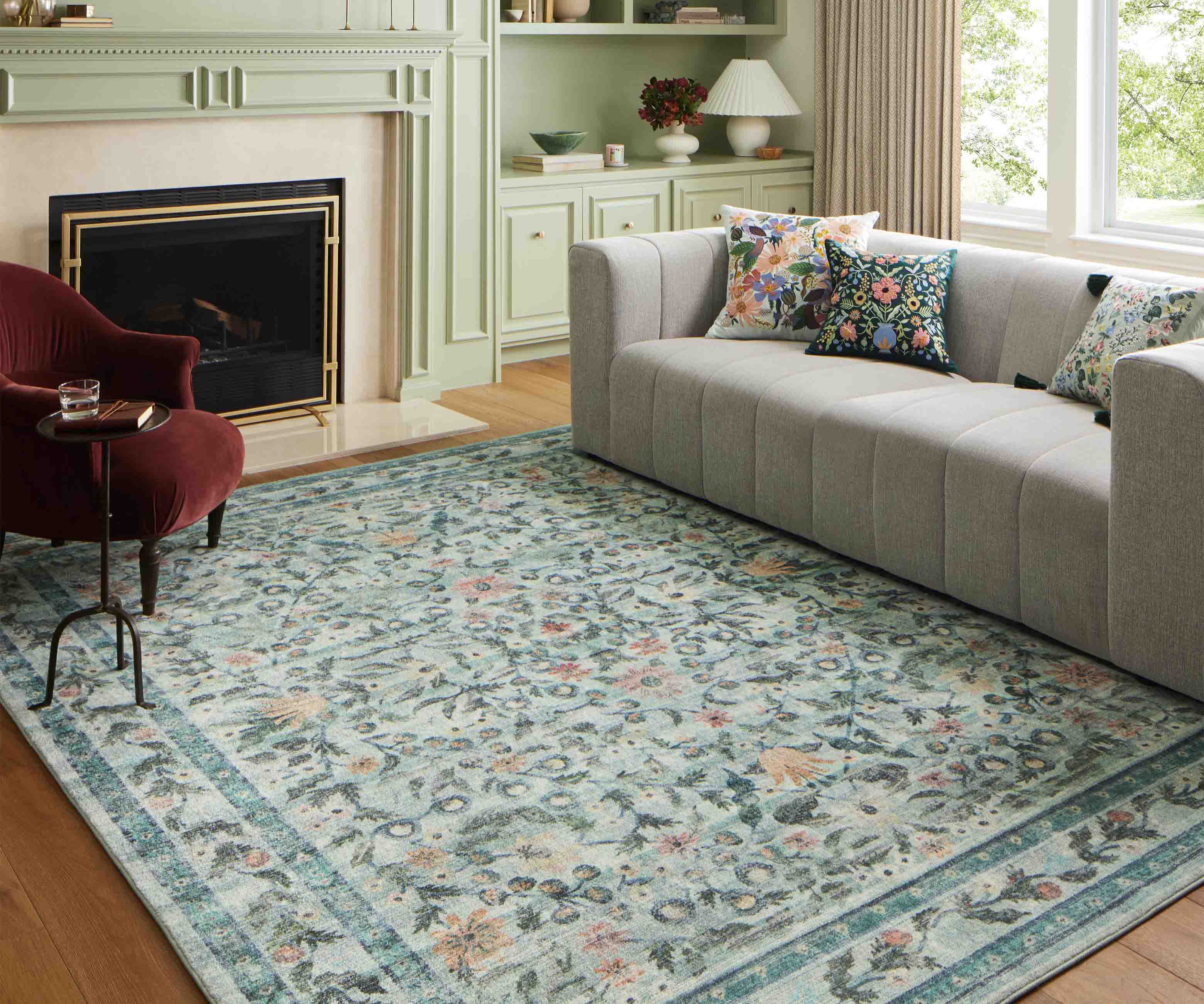 Courtyard Eve Printed Rug - Sage - Image 11