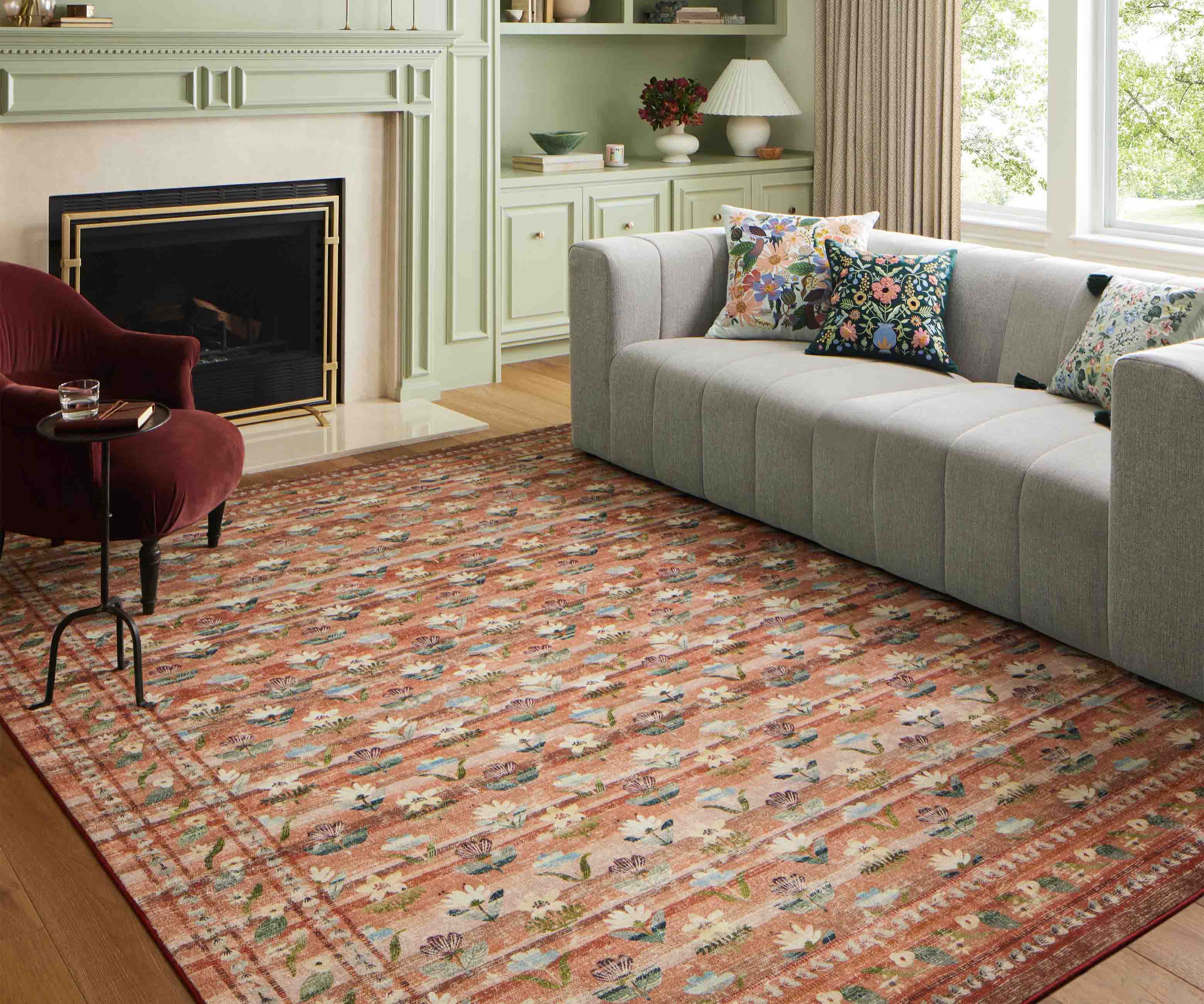 Courtyard Hadley Printed Rug - Terracotta - Image 4