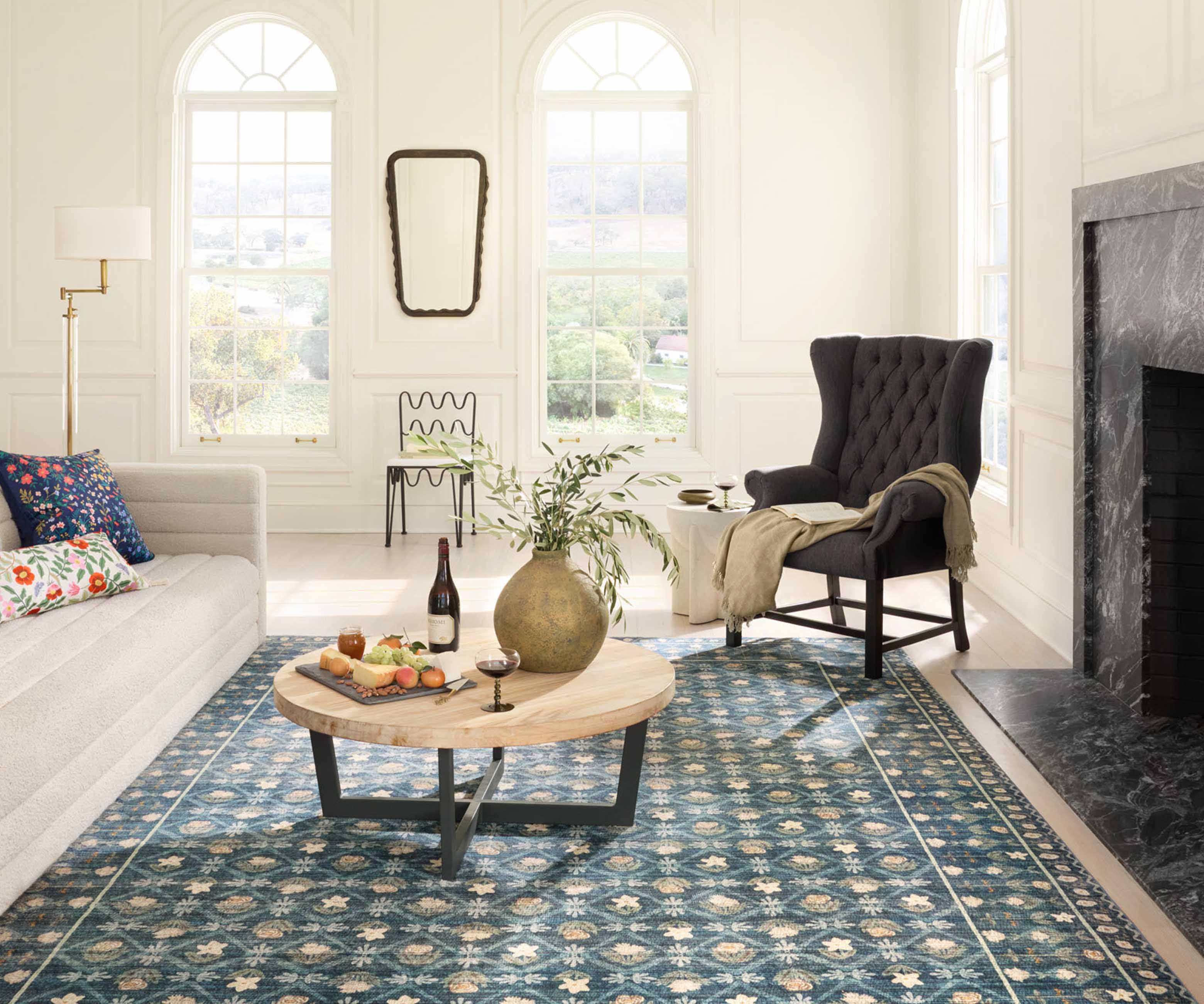 Eden Lattice Power Loomed Rug - Indigo - Image 2