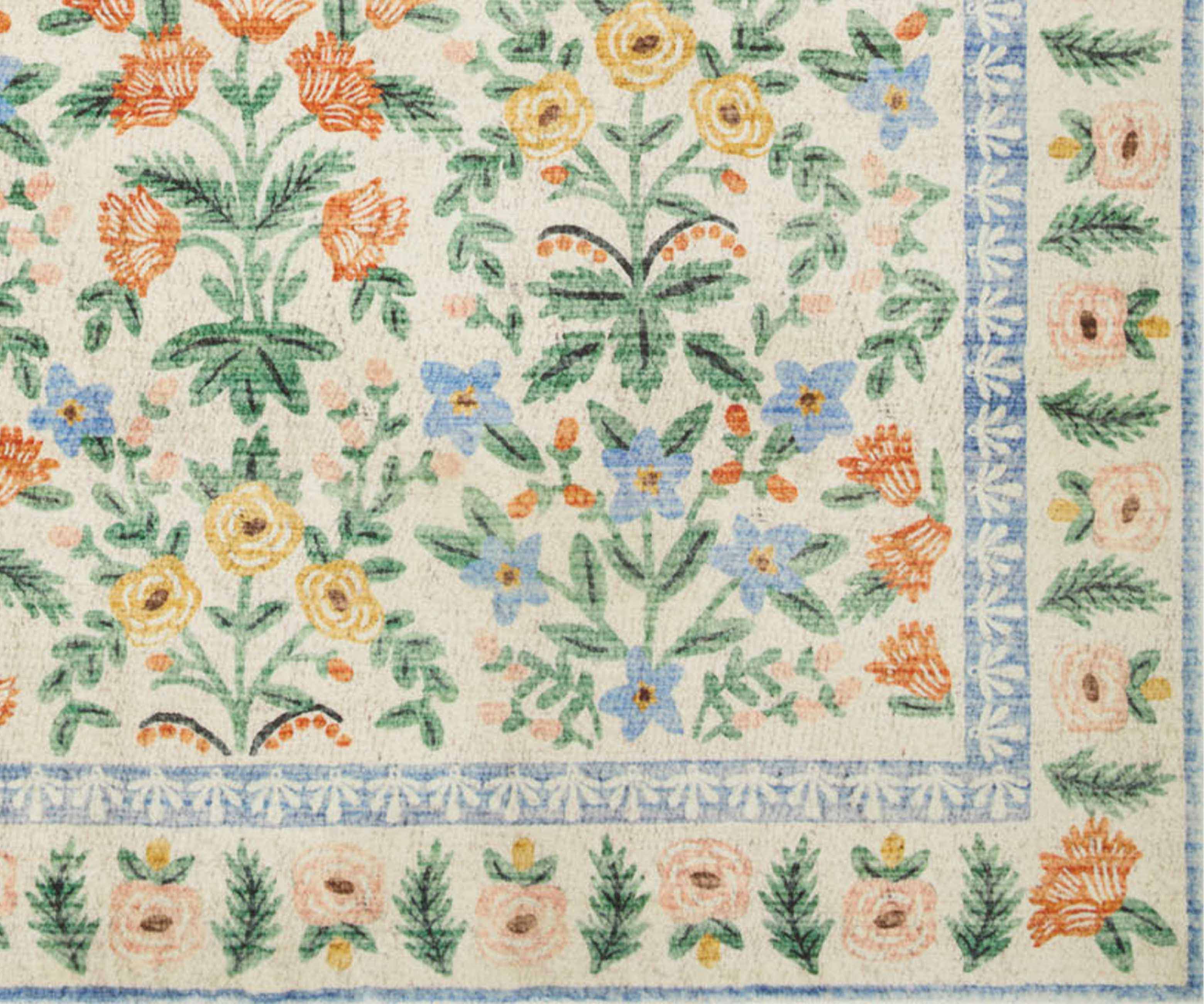 Eden Mughal Garden Power Loomed Rug - Cream - Image 4