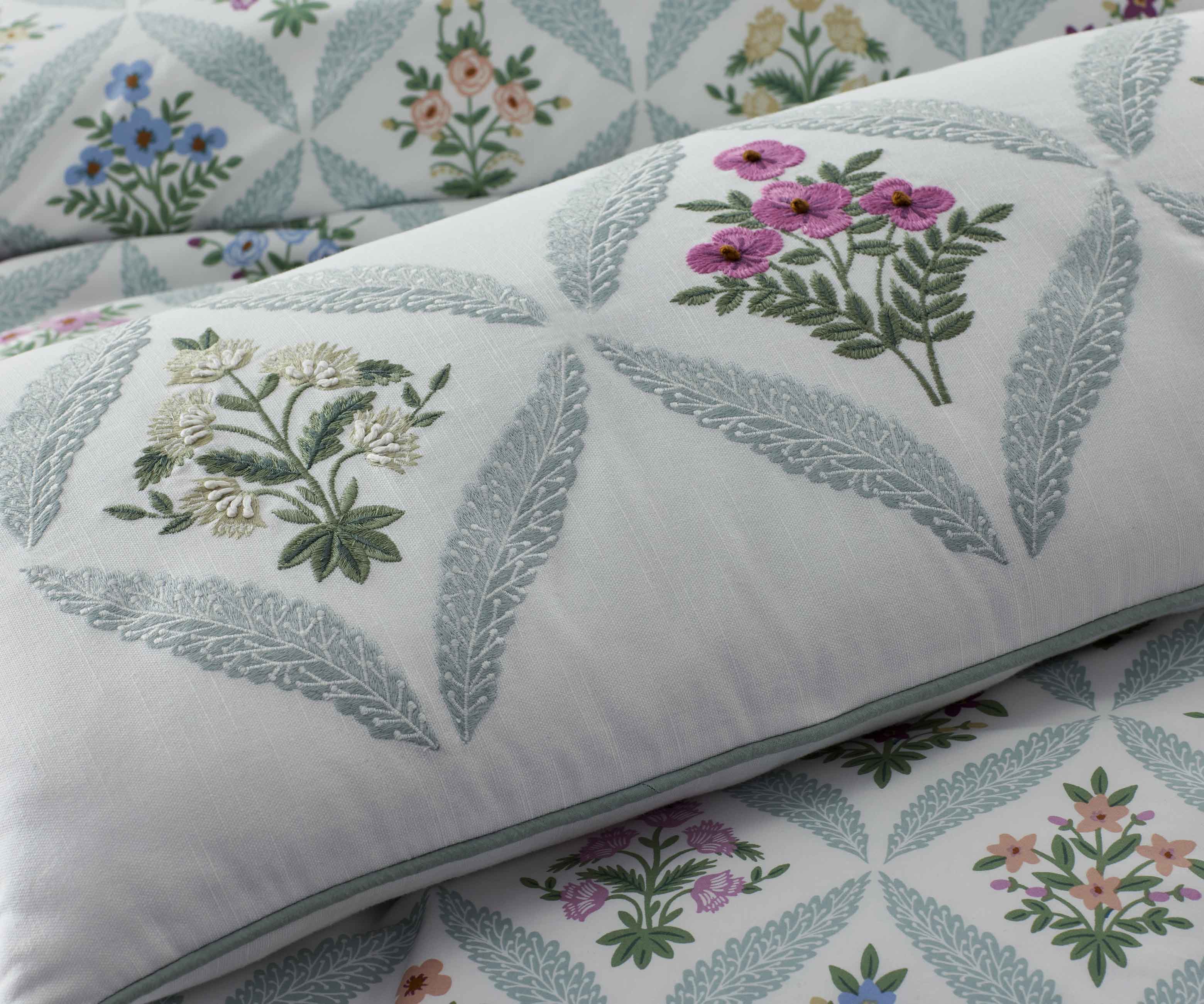 Embroidered Lumbar Pillow Cover - Estee Garden - Image 4