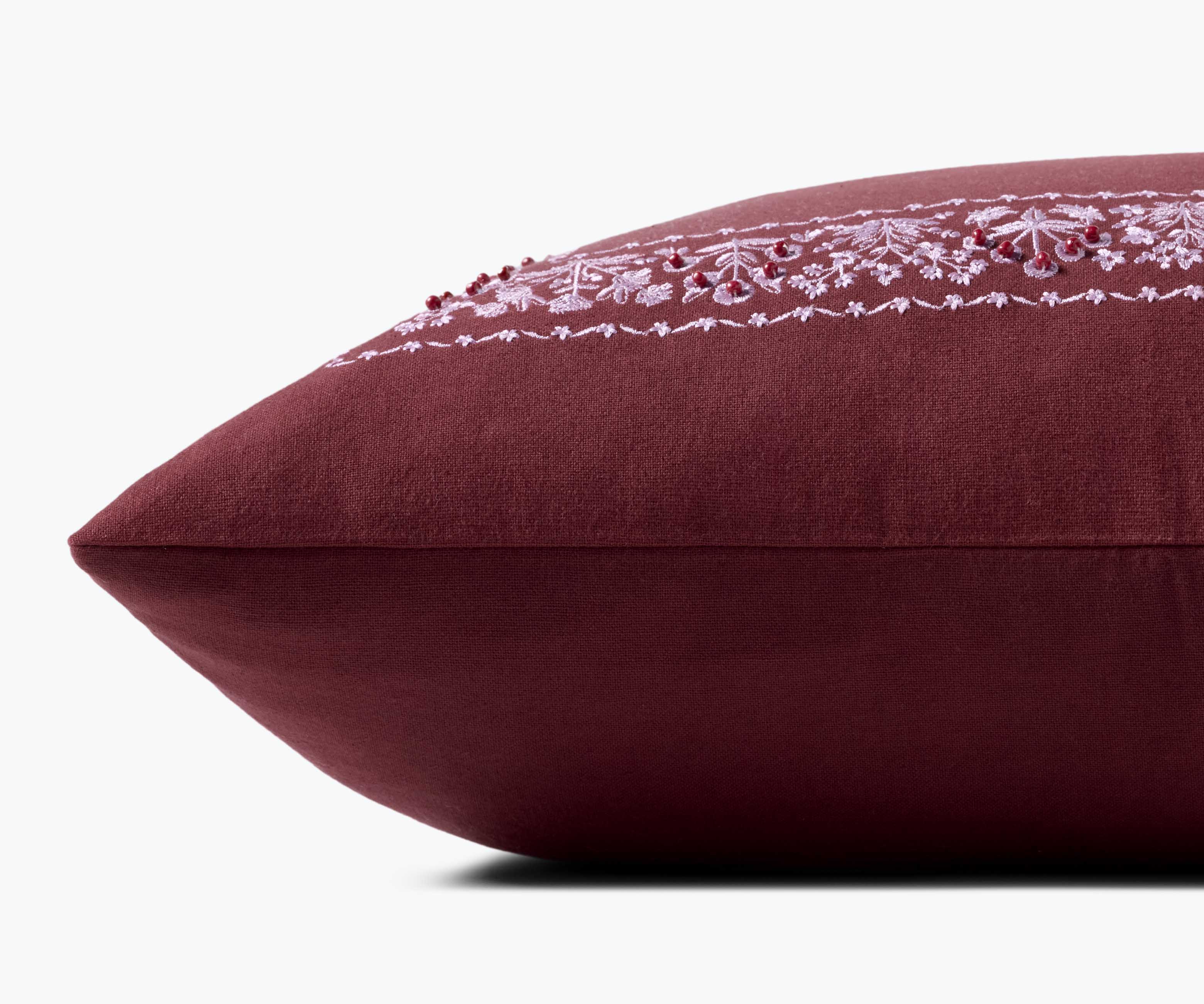 Estee Border Embroidered Pillow - Mulberry - Image 2