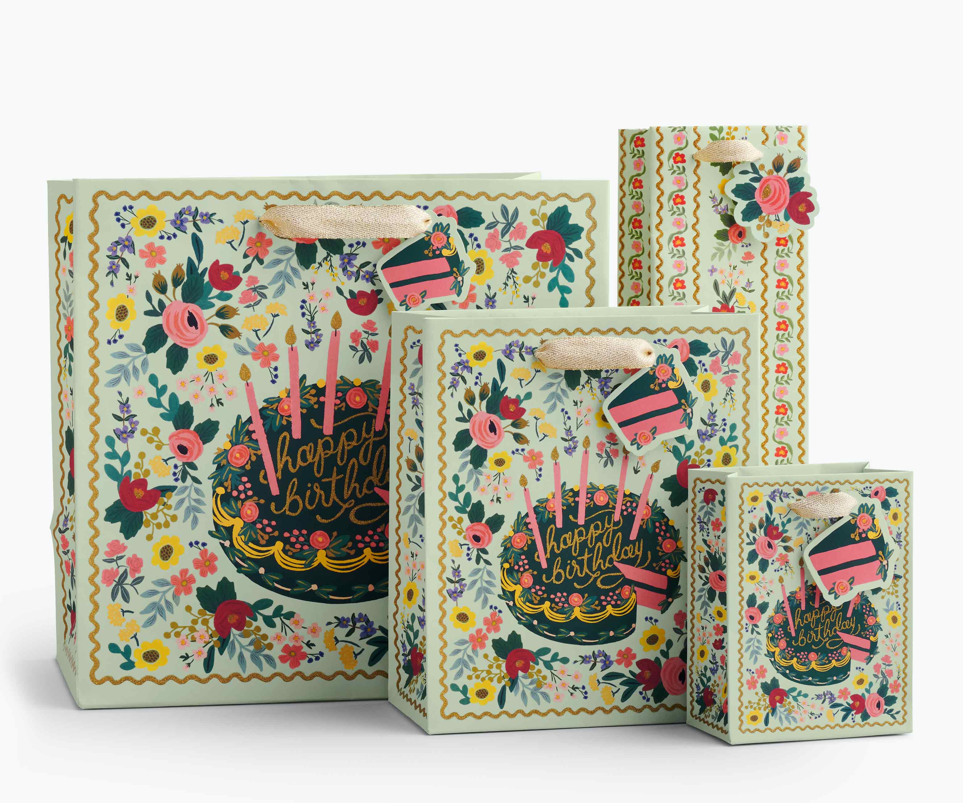 Floral Cake Wine Gift Bag - Image 2