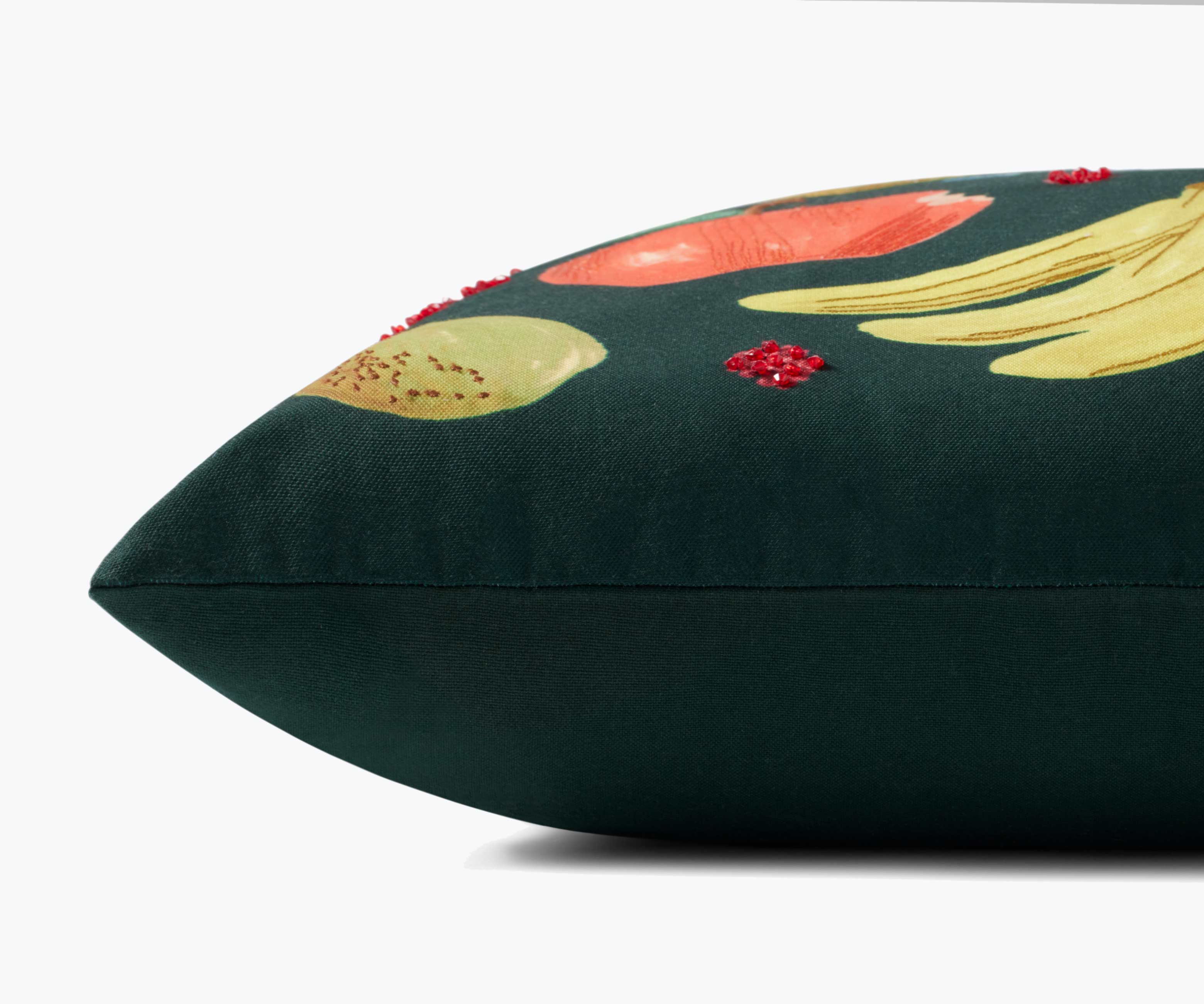 Fruit Stand Embroidered Pillow - Green - Image 2
