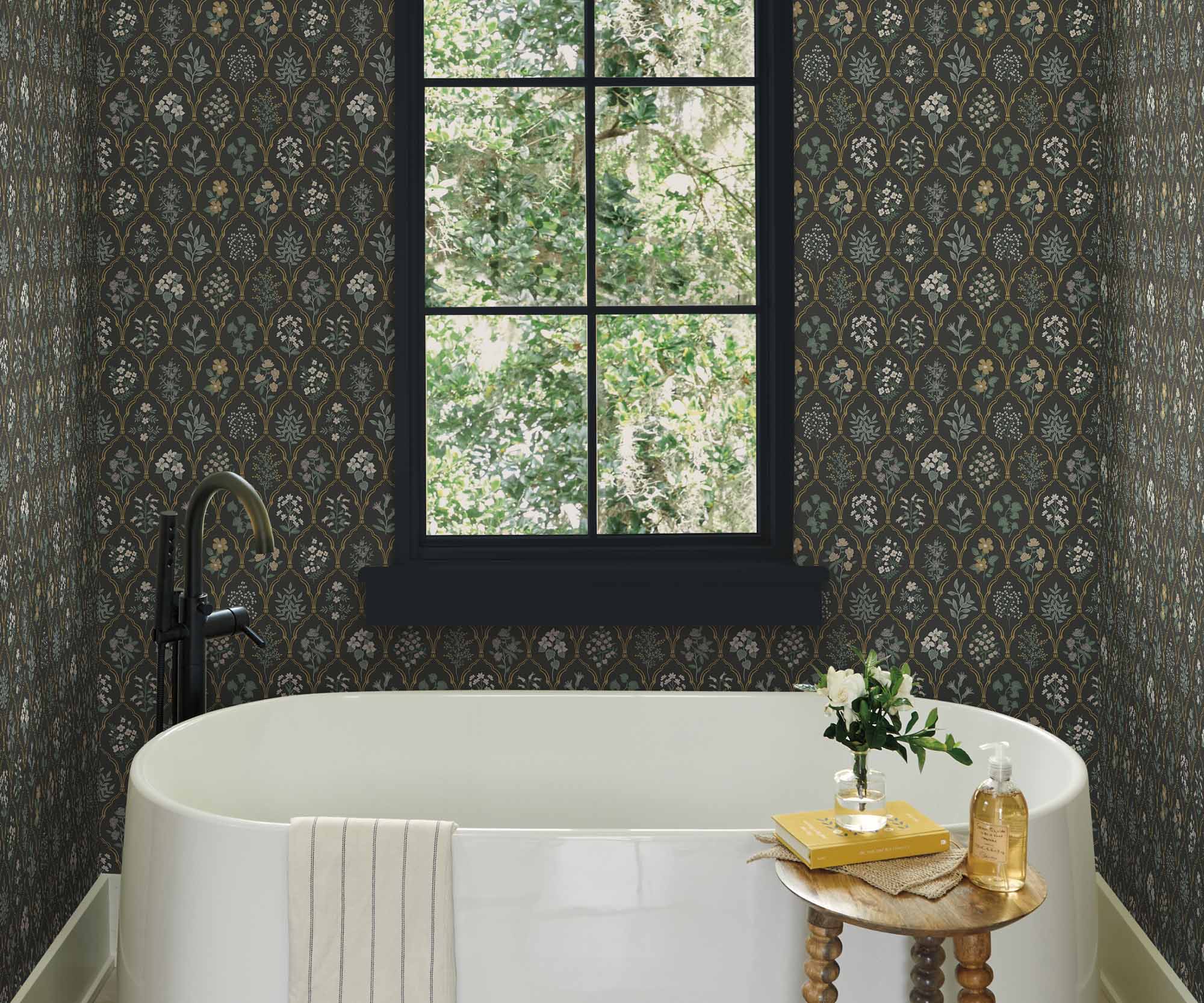 Hawthorne Wallpaper - Black Linen - Image 2