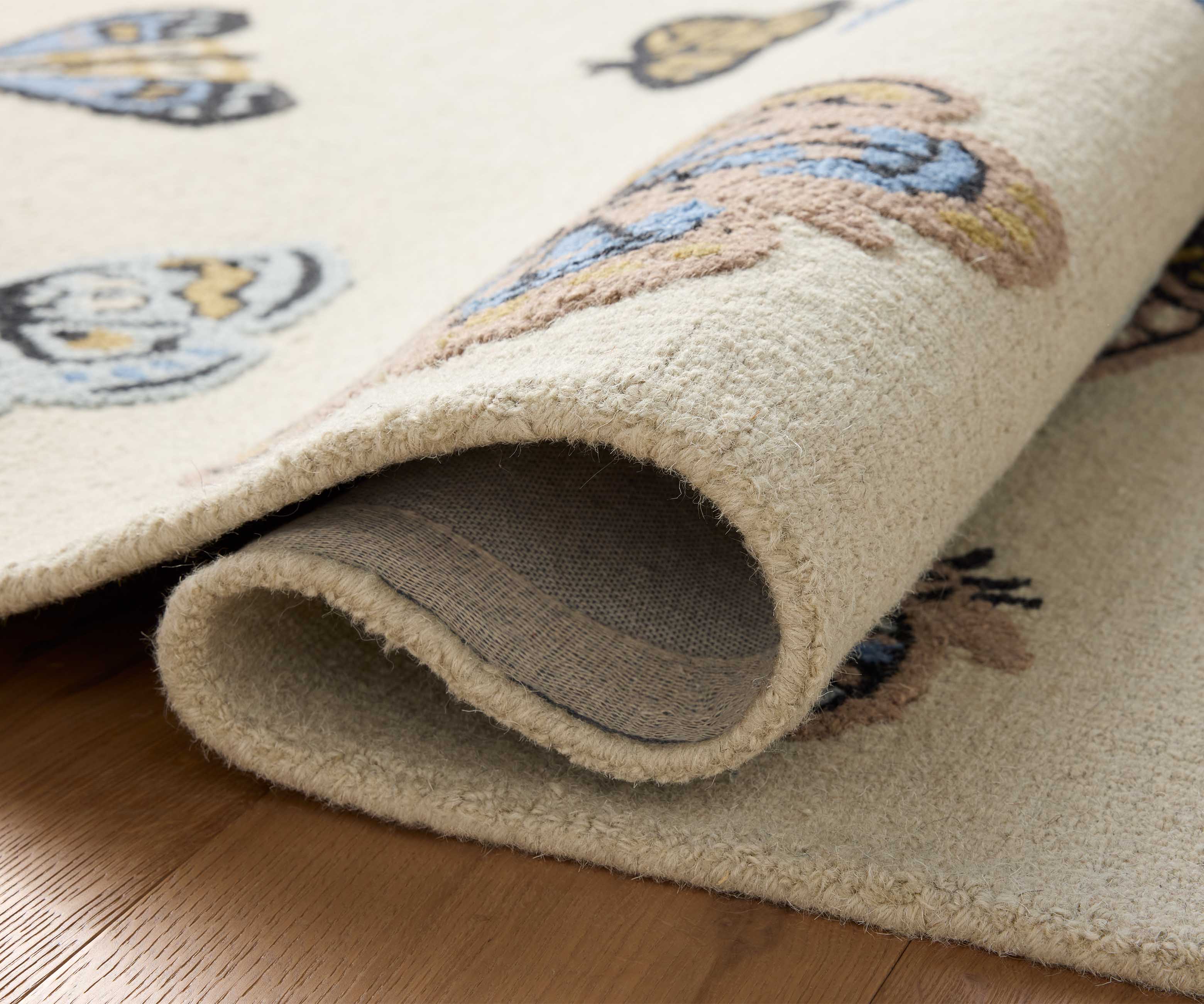 Highgrove Butterfly House Wool Hooked Rug - Cream - Image 4