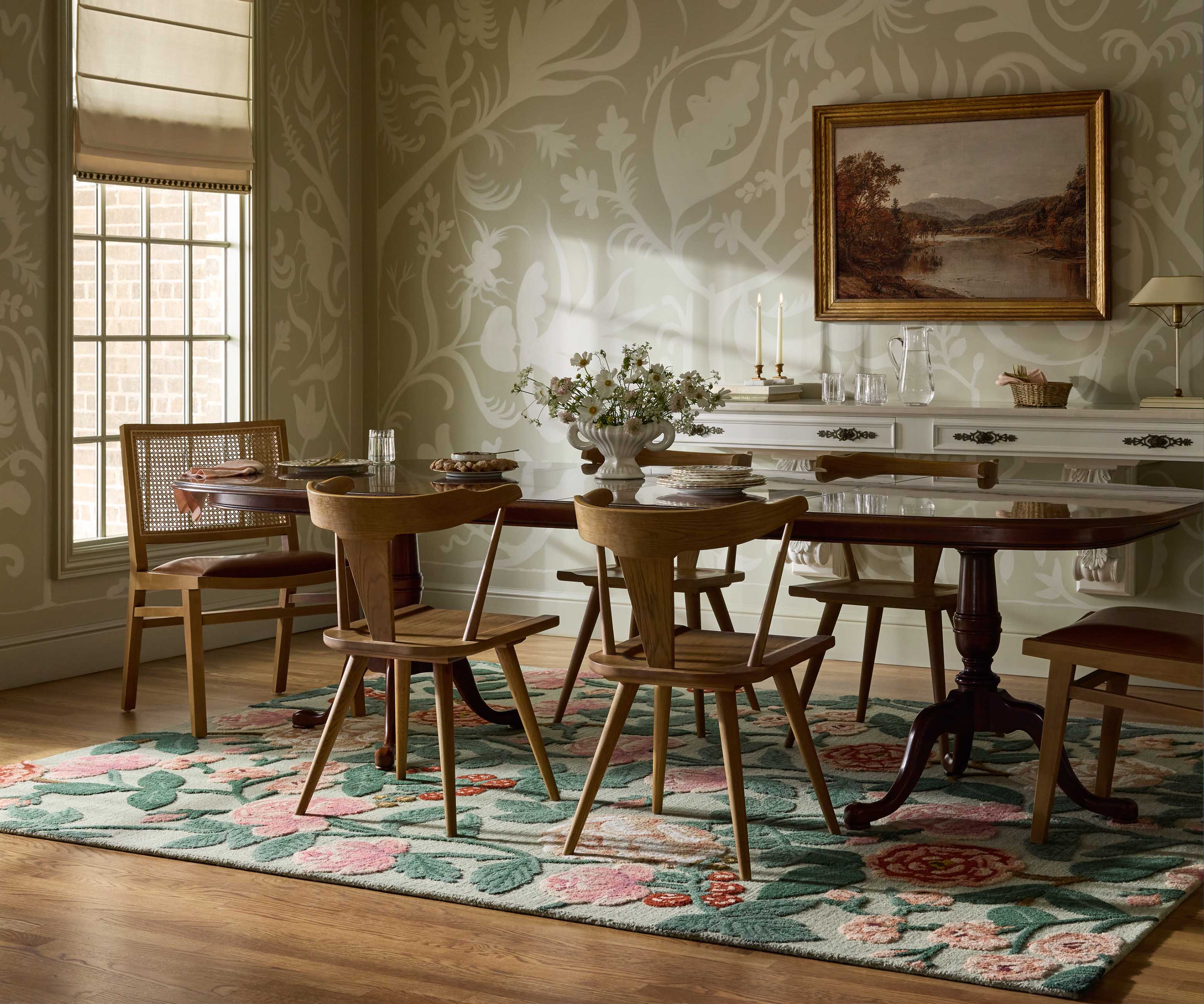 Highgrove Roses Wool Hooked Rug - Mint - Image 3