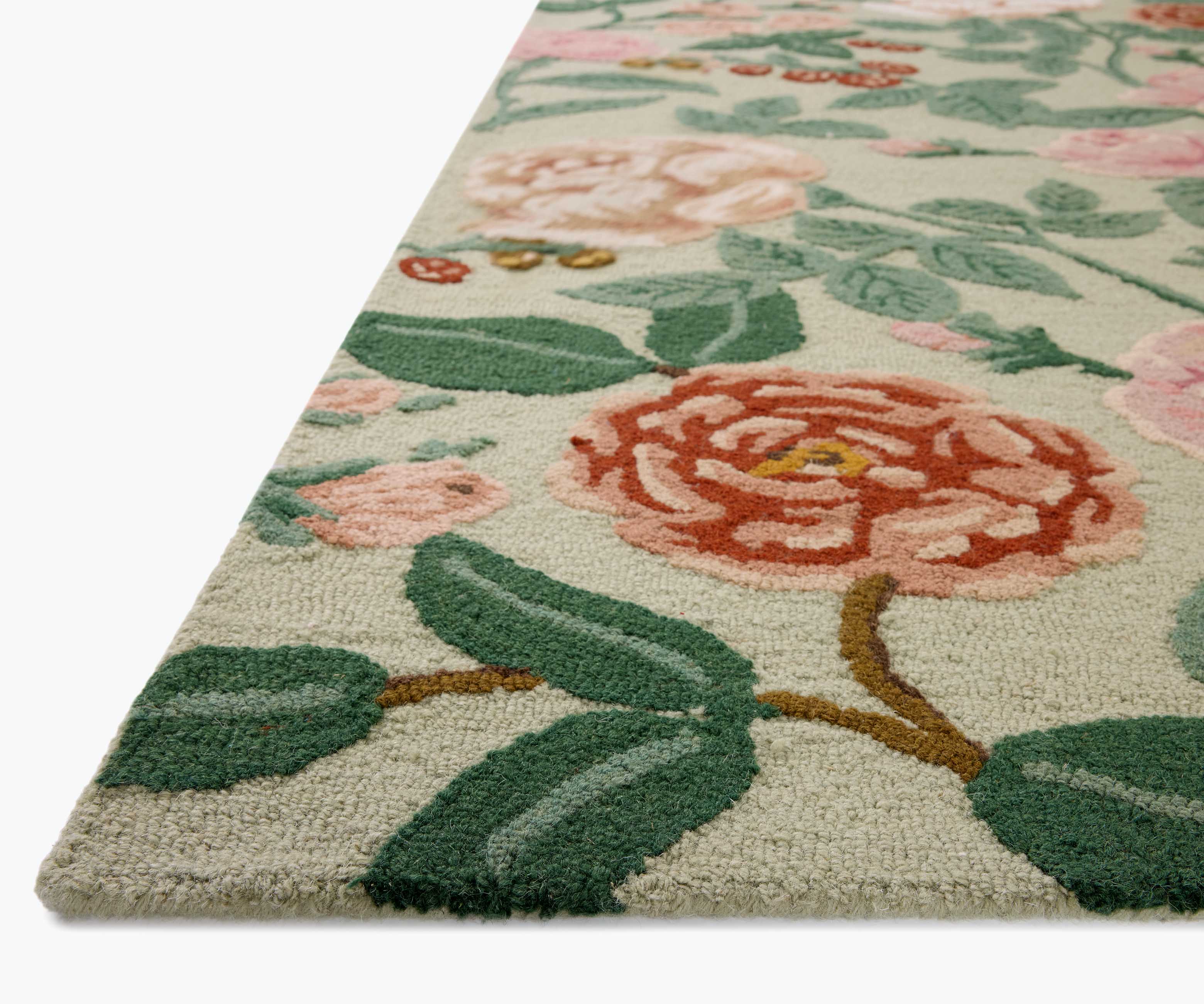 Highgrove Roses Wool Hooked Rug - Mint - Image 4
