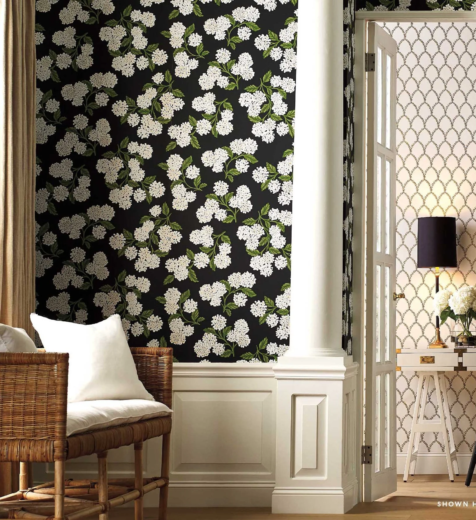 Hydrangea Wallpaper - Grey - Image 2