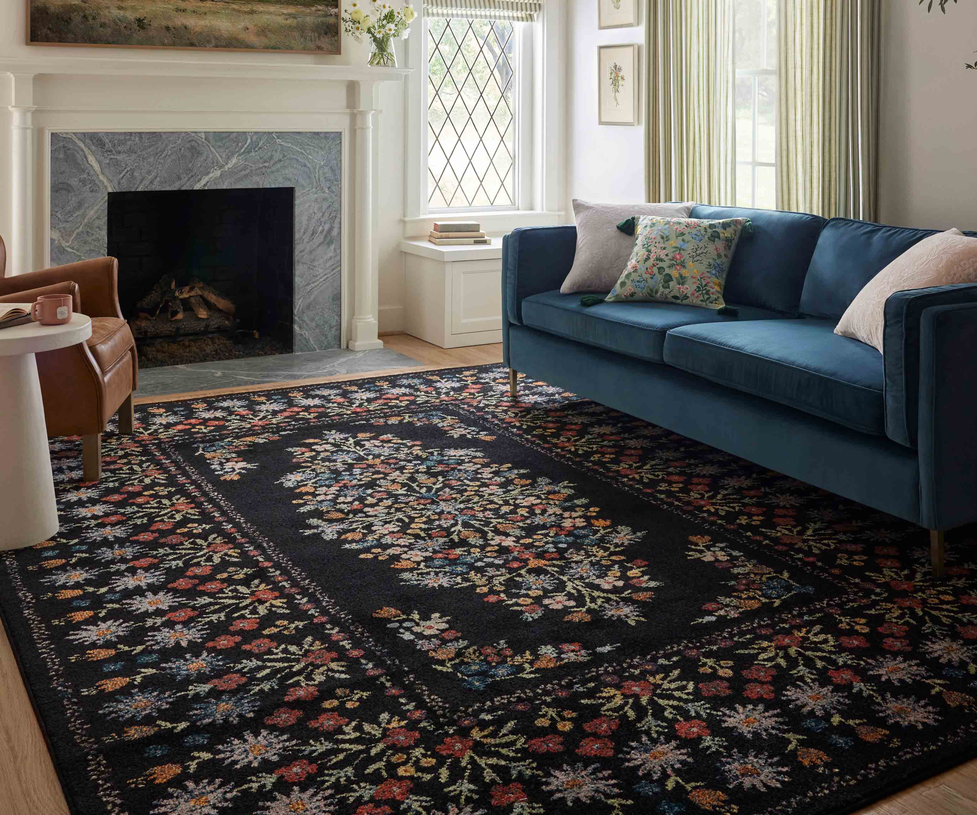Laurel Eleanor Power Loomed Rug - Black - Image 5
