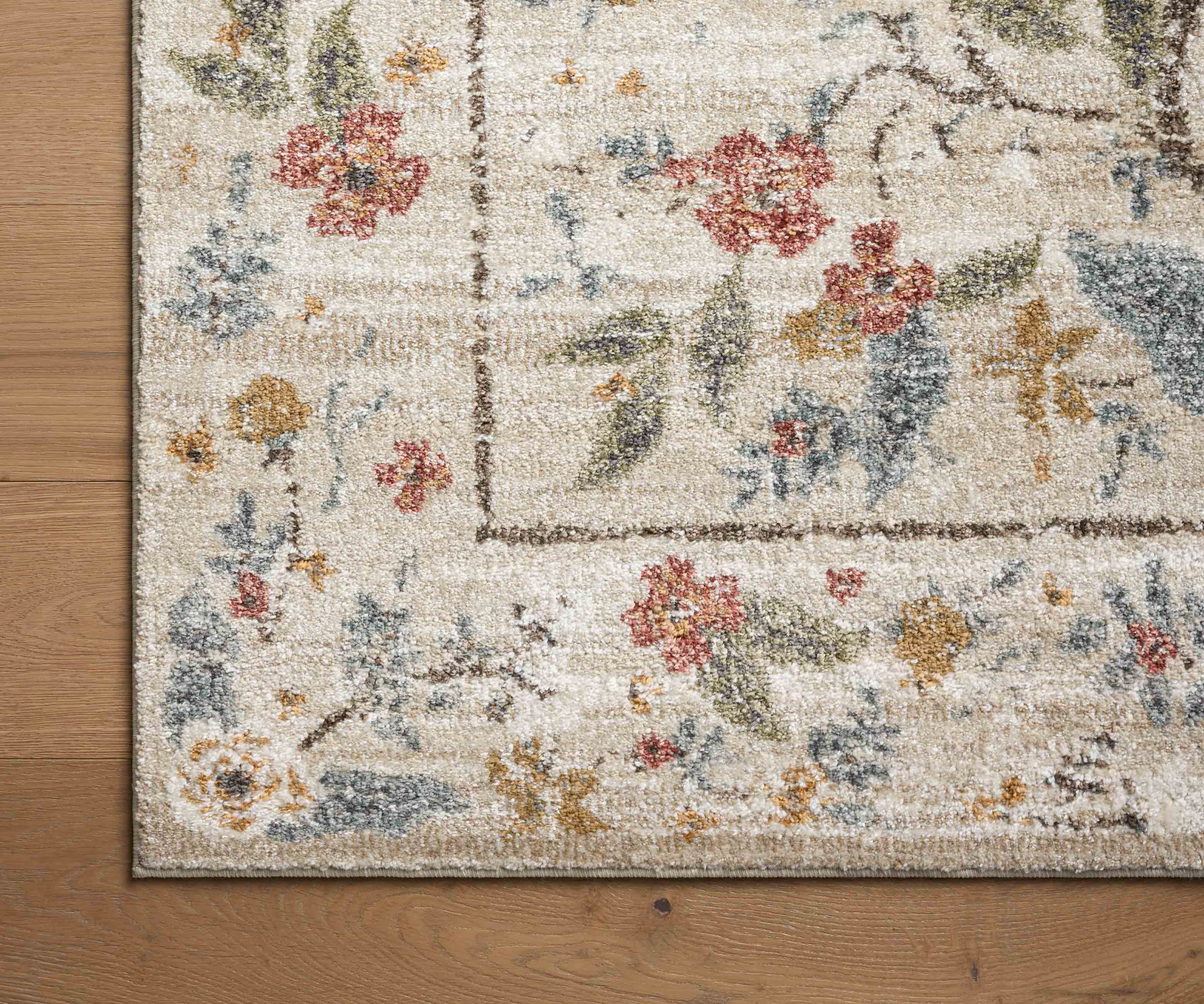 Laurel Peacock Garden Power Loomed Rug - Cream - Image 5
