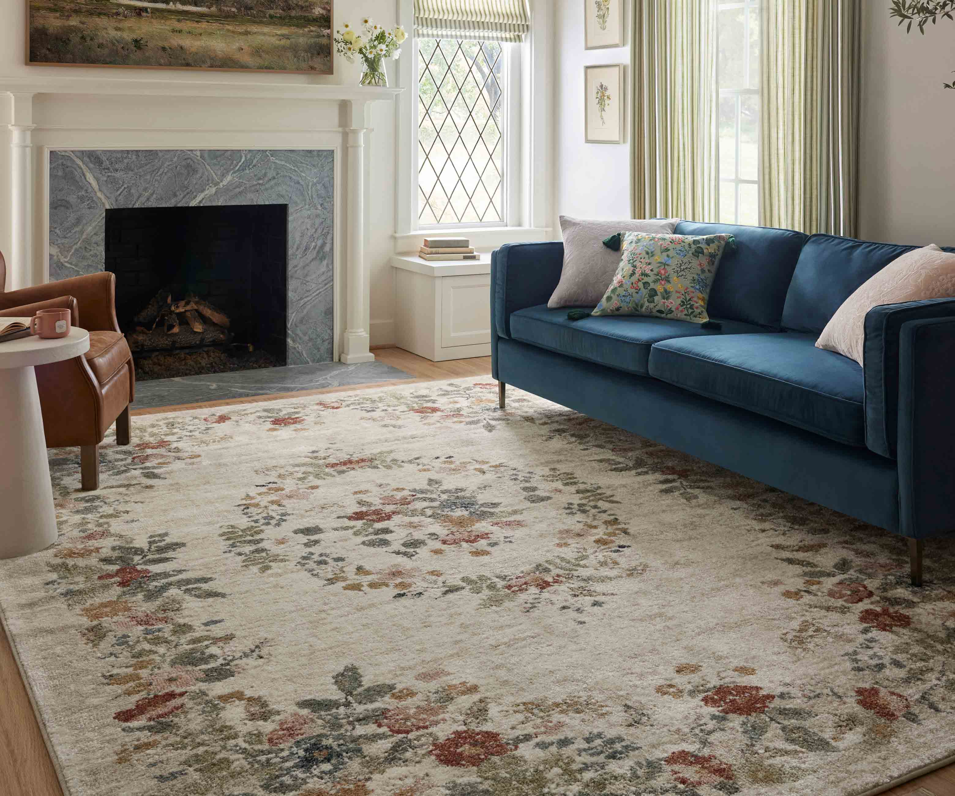 Laurel Strawberry Fields Medallion Power Loomed Rug - Cream - Image 2