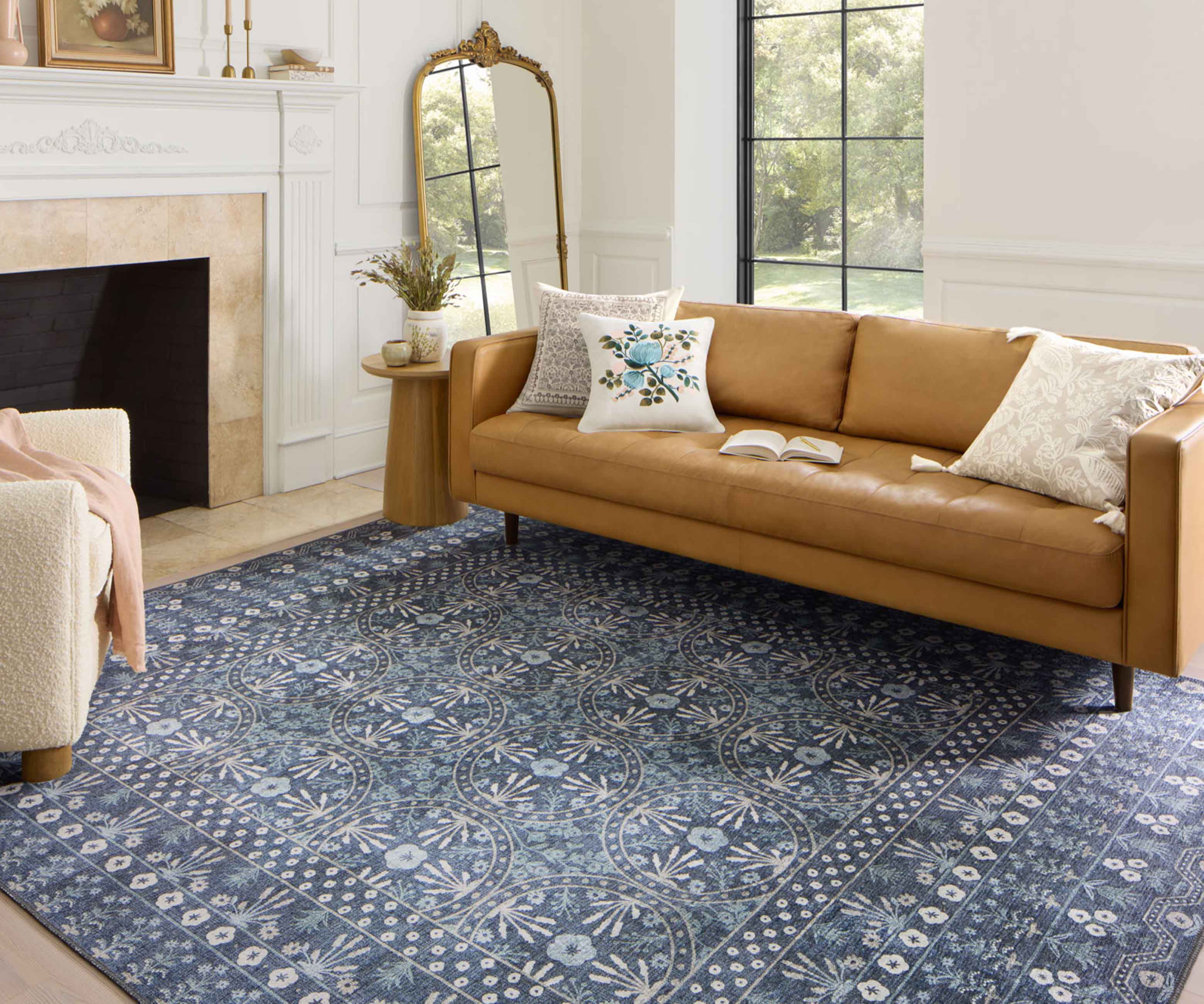 Maison Rosette Power Loomed Rug - Blue - Image 2