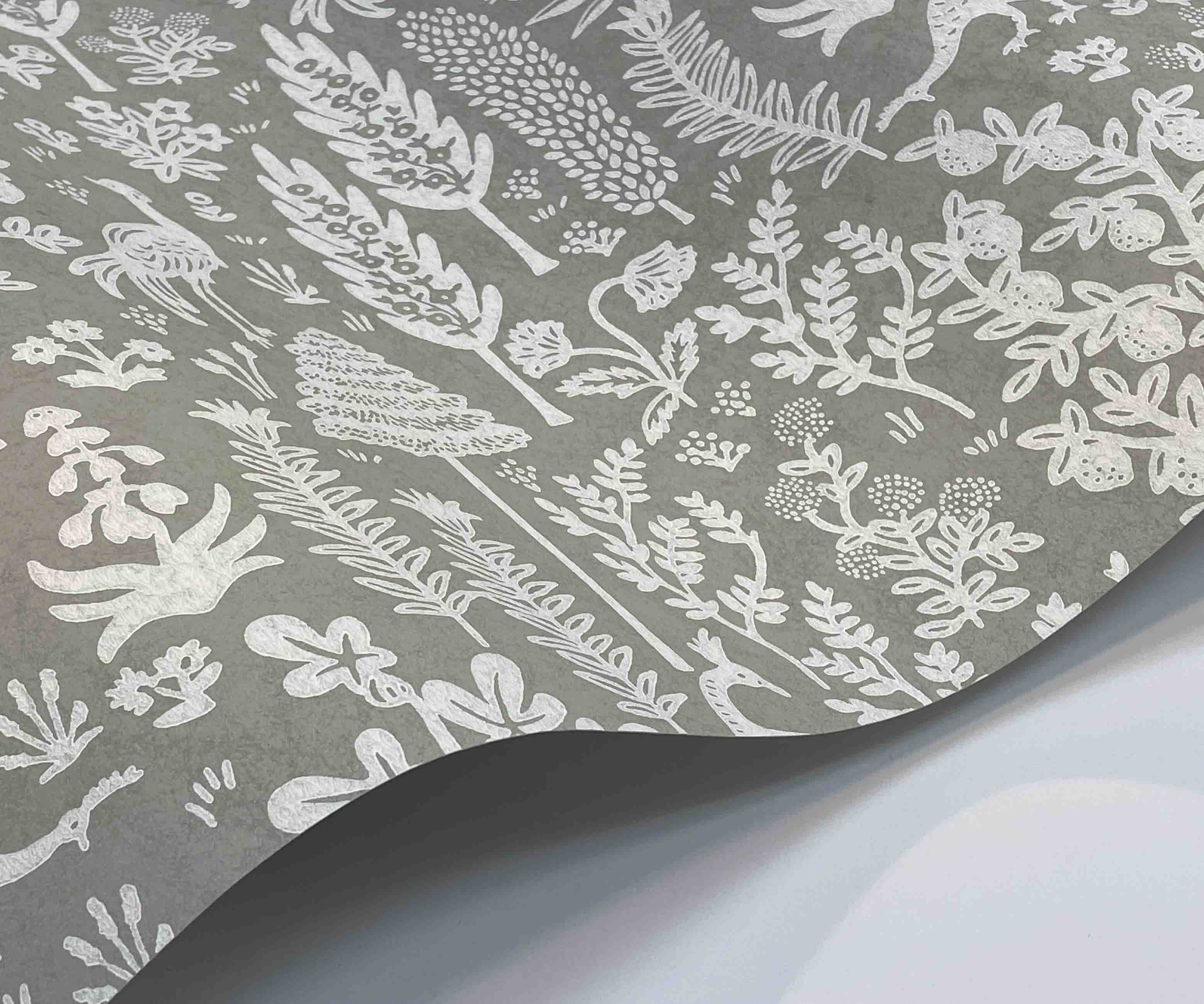 Menagerie Toile Wallpaper - Grey & White - Image 4