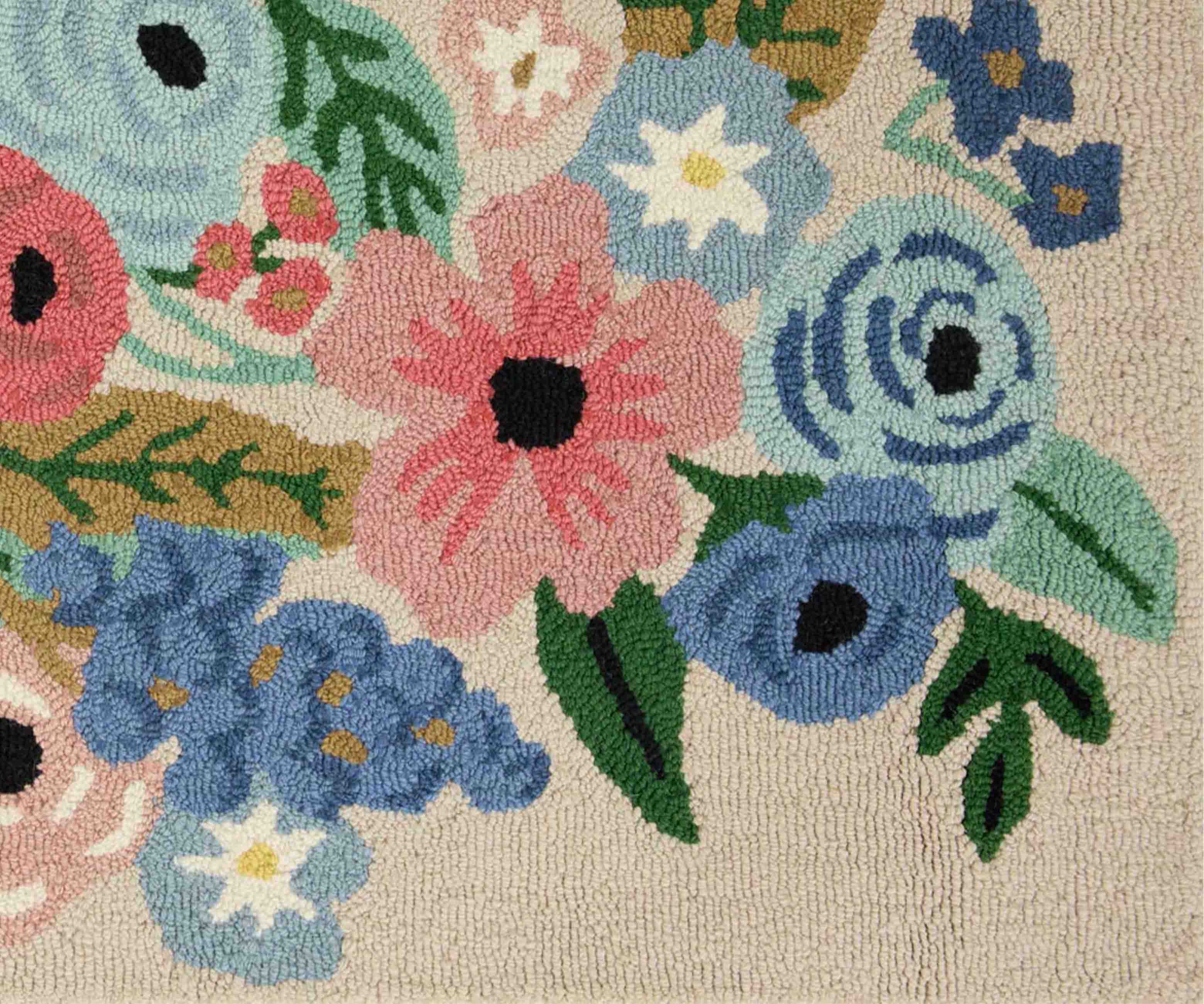 Minnie Garden Party Wool-Hooked Rug - Cream - Image 2
