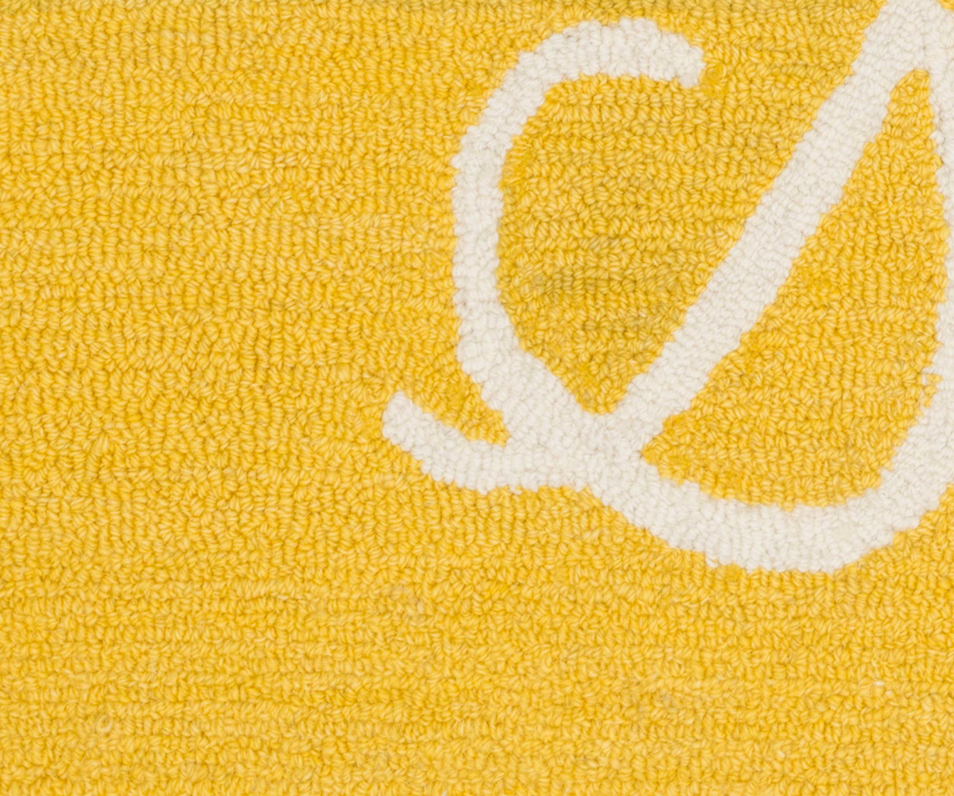 Minnie Hello Sunshine Wool-Hooked Rug - Yellow - Image 3