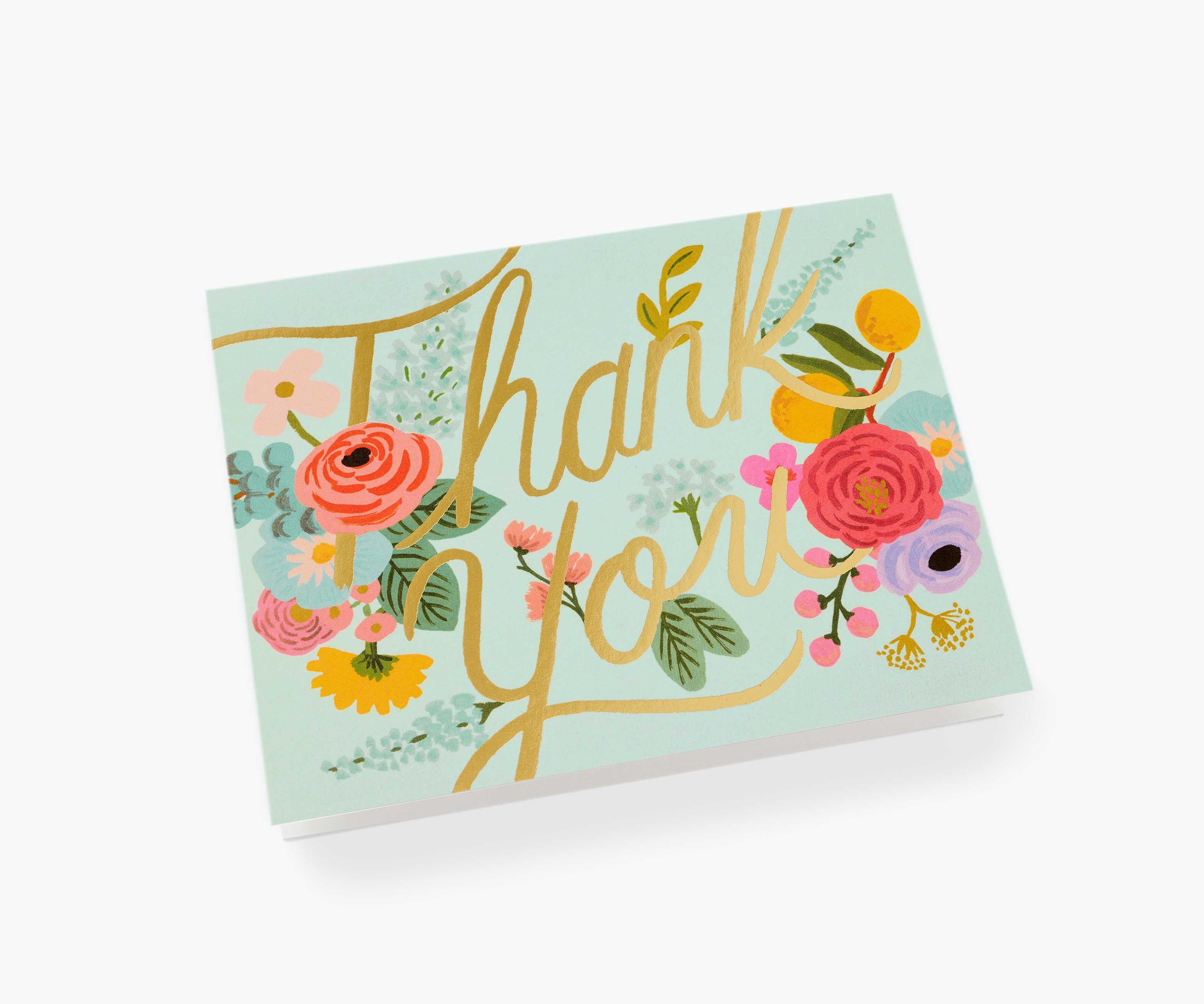 Mint Garden Thank You Greeting Card - Image 2