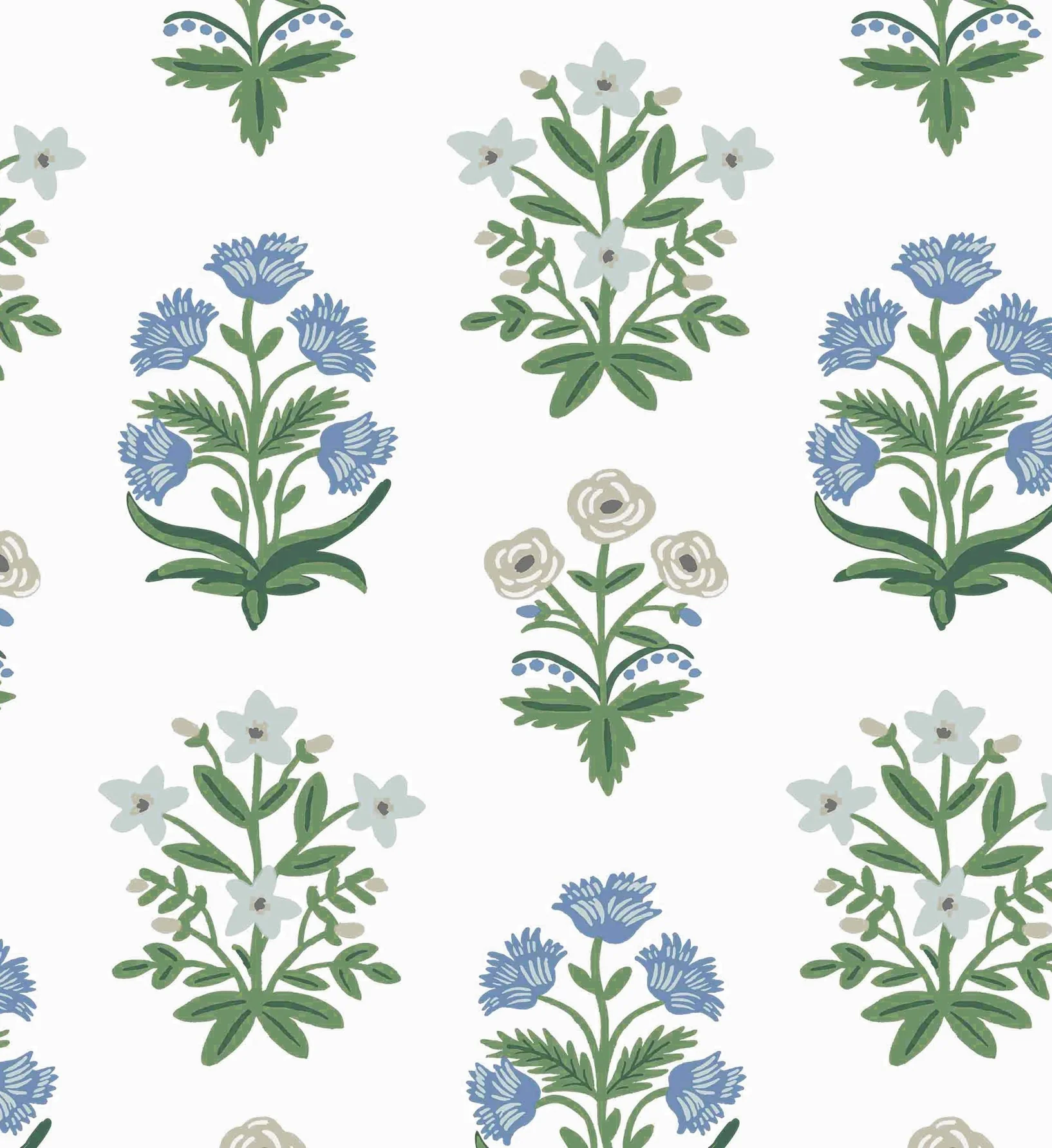 Mughal Rose Wallpaper - Indigo - Image 2