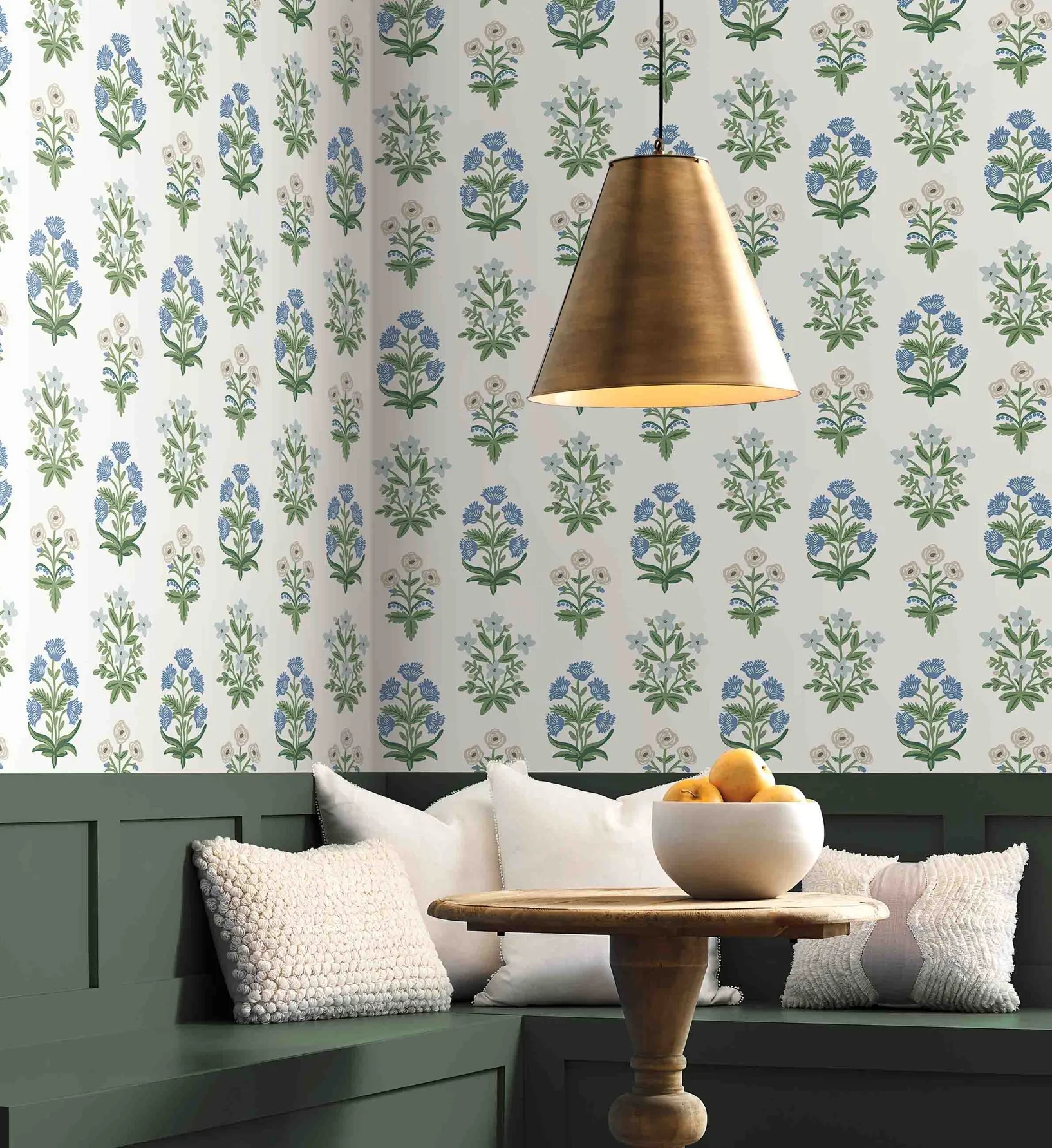 Mughal Rose Wallpaper - Indigo - Image 4