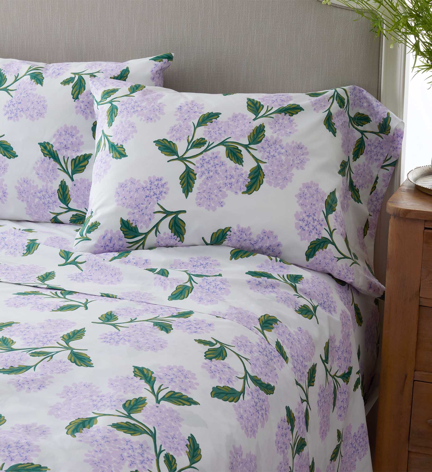 Percale Flat Sheet - Hydrangea Lilac - Image 2