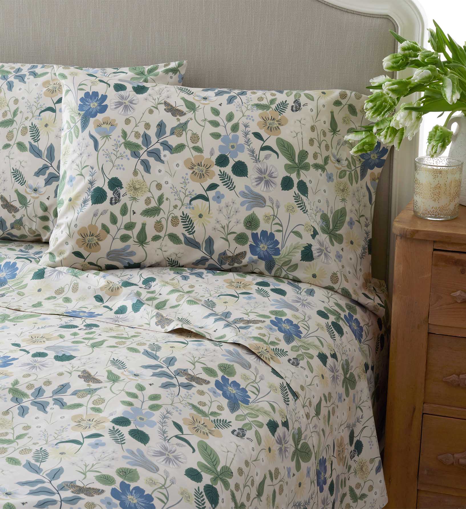 Percale Flat Sheet - Strawberry Fields Beige - Image 2