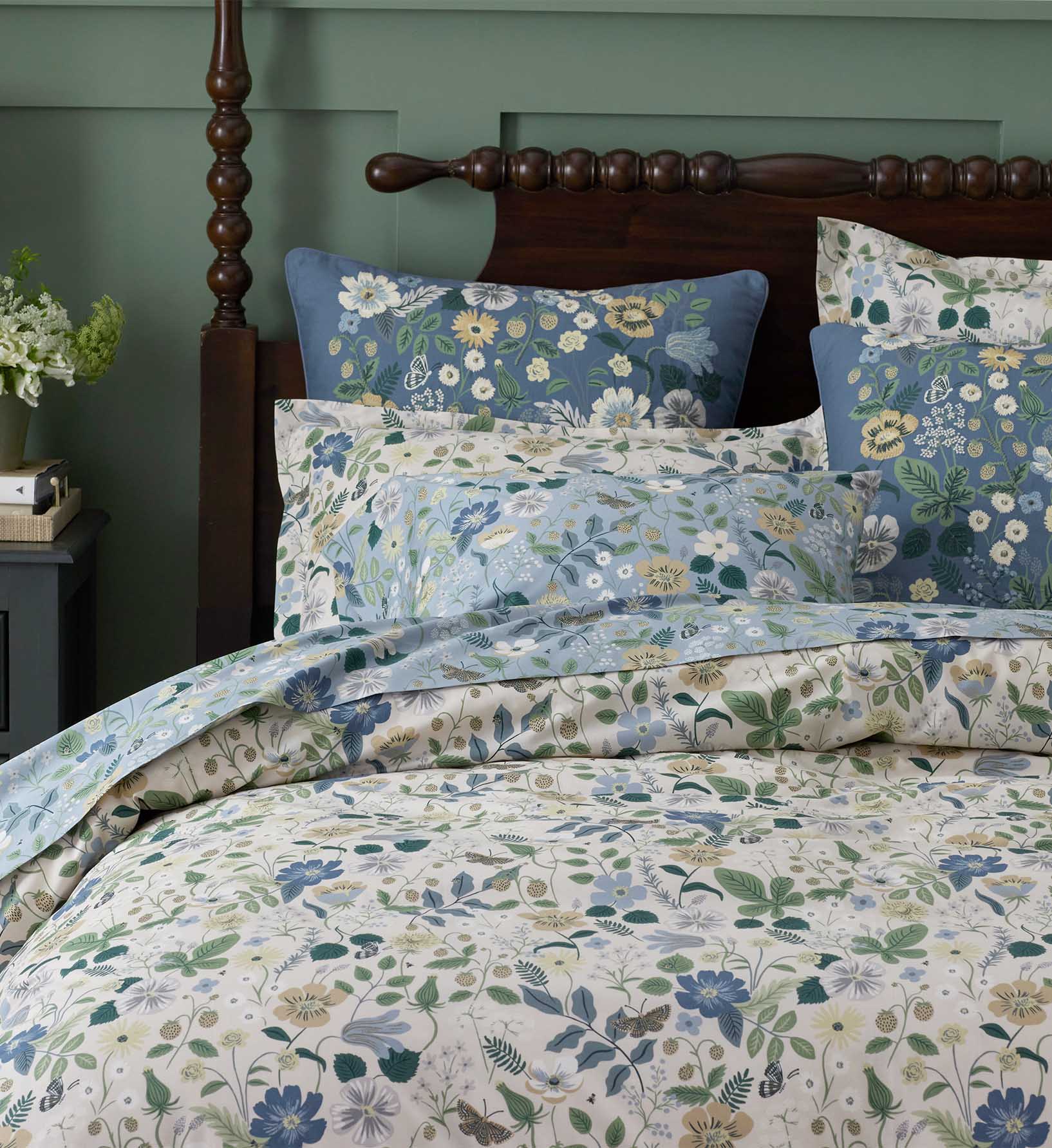 Percale Pillowcases - Strawberry Fields Slate - Image 2
