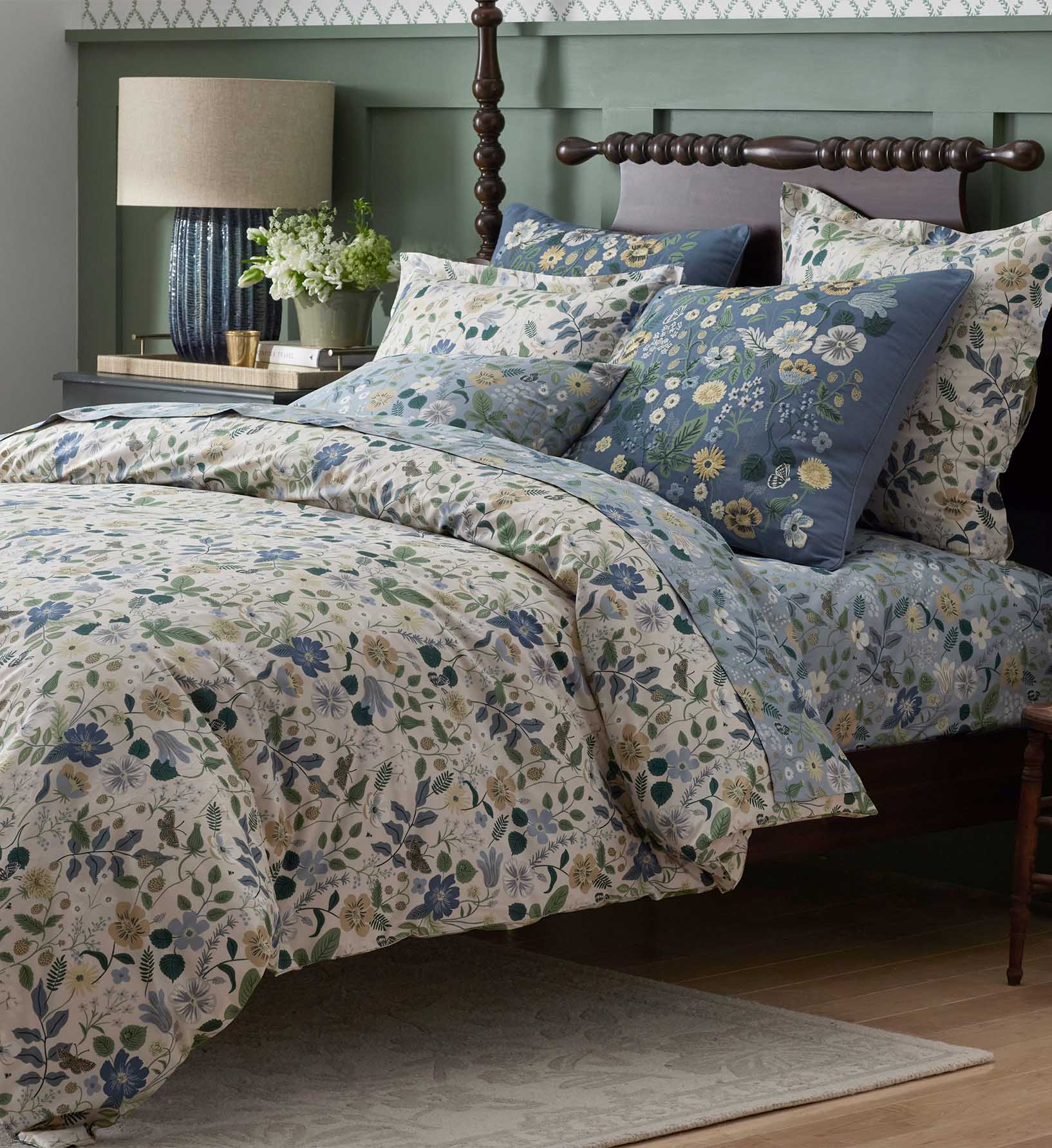 Percale Pillowcases - Strawberry Fields Slate - Image 3