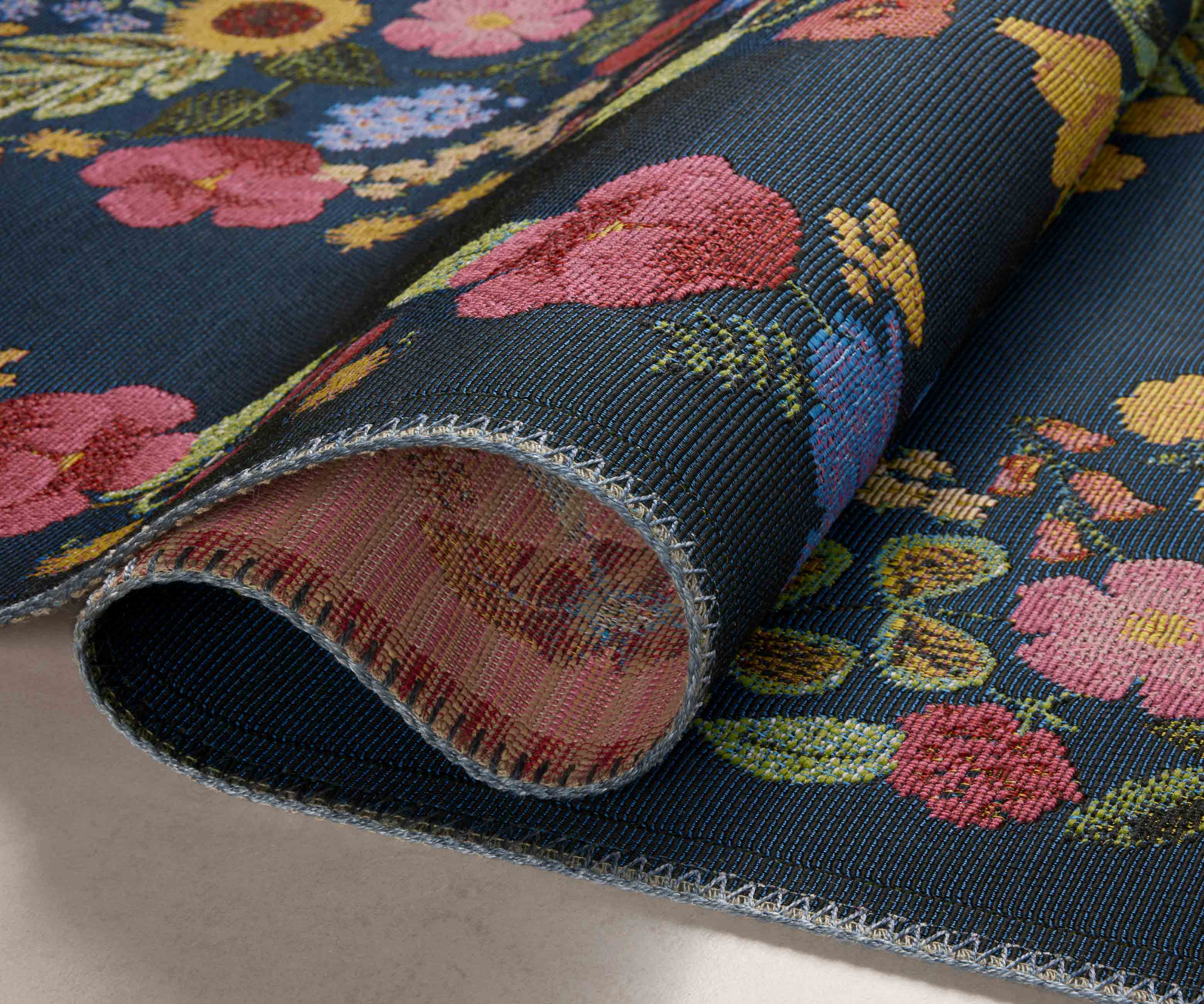 Perennial Blossom Power Loomed Rug - Navy - Image 4