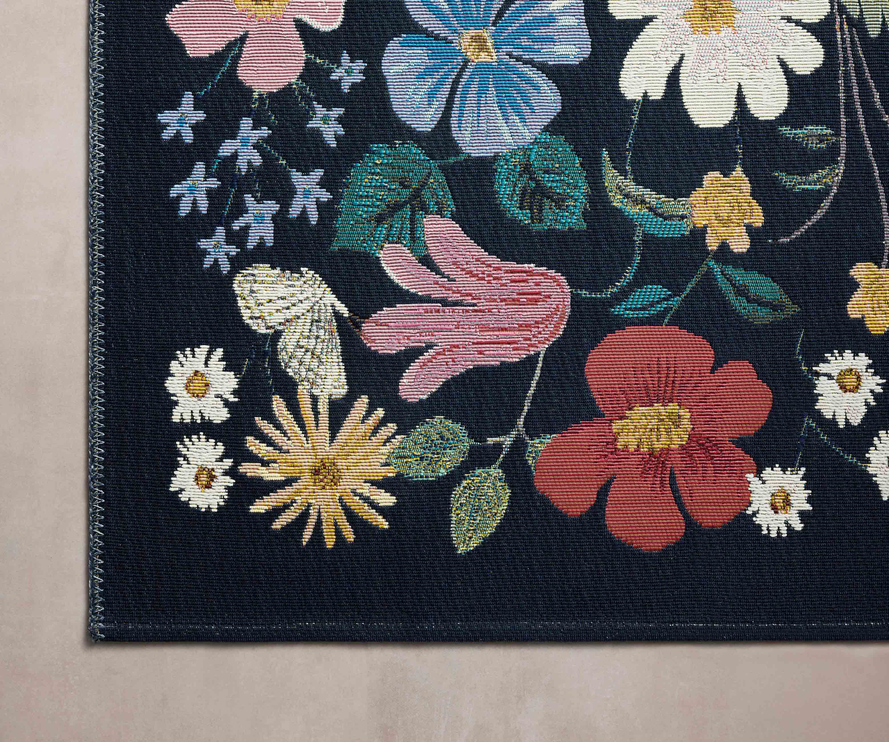 Perennial Strawberry Fields Power Loomed Rug - Black - Image 4
