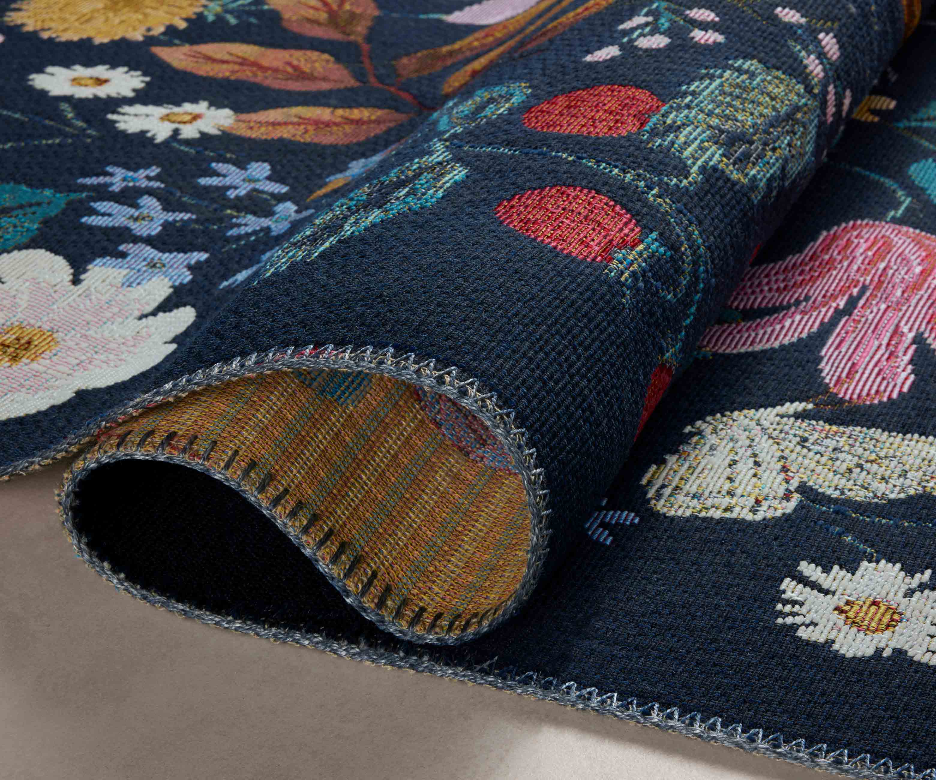 Perennial Strawberry Fields Power Loomed Rug - Black - Image 5