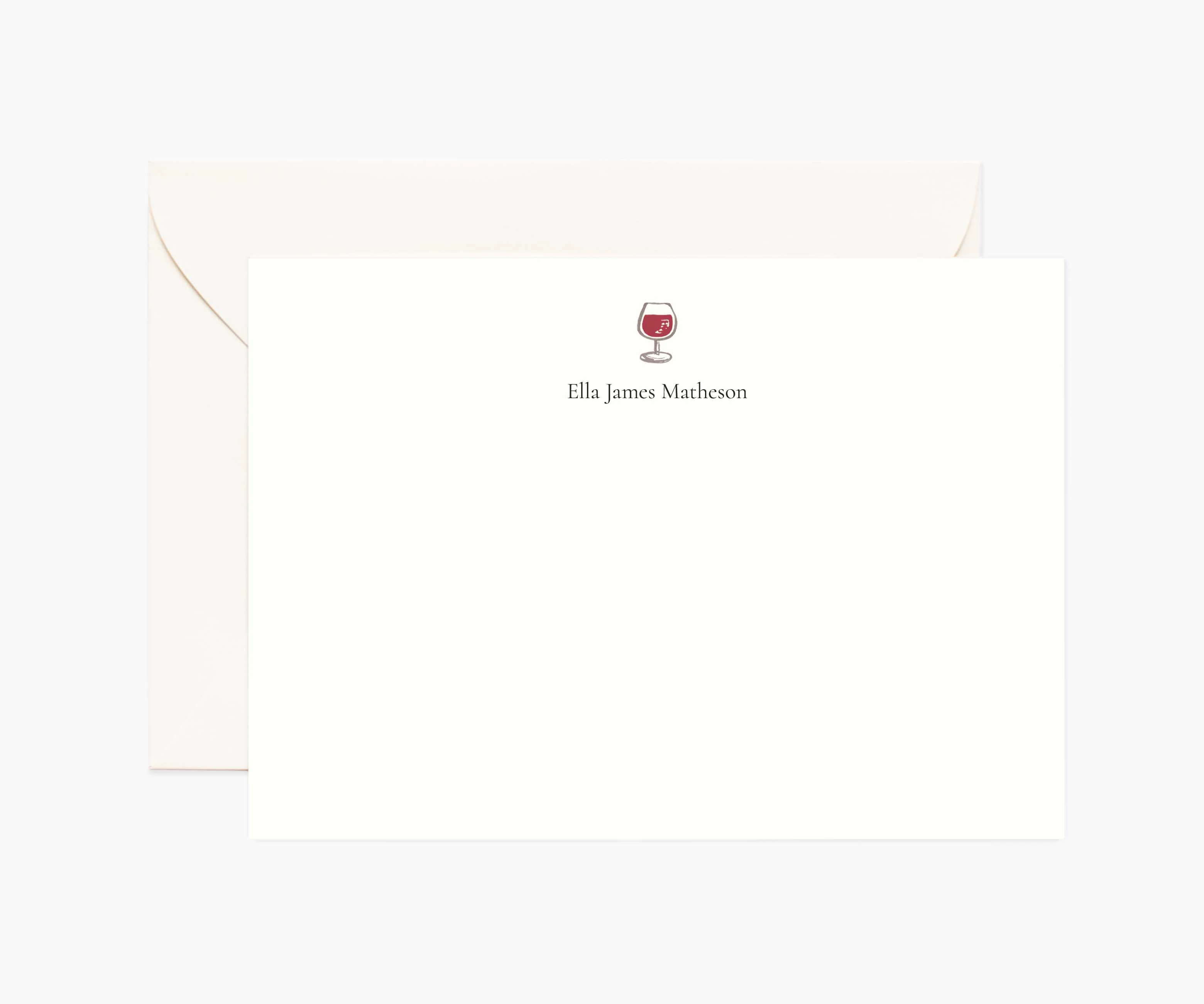 Food & Drink Personalized Stationery - Red Wine