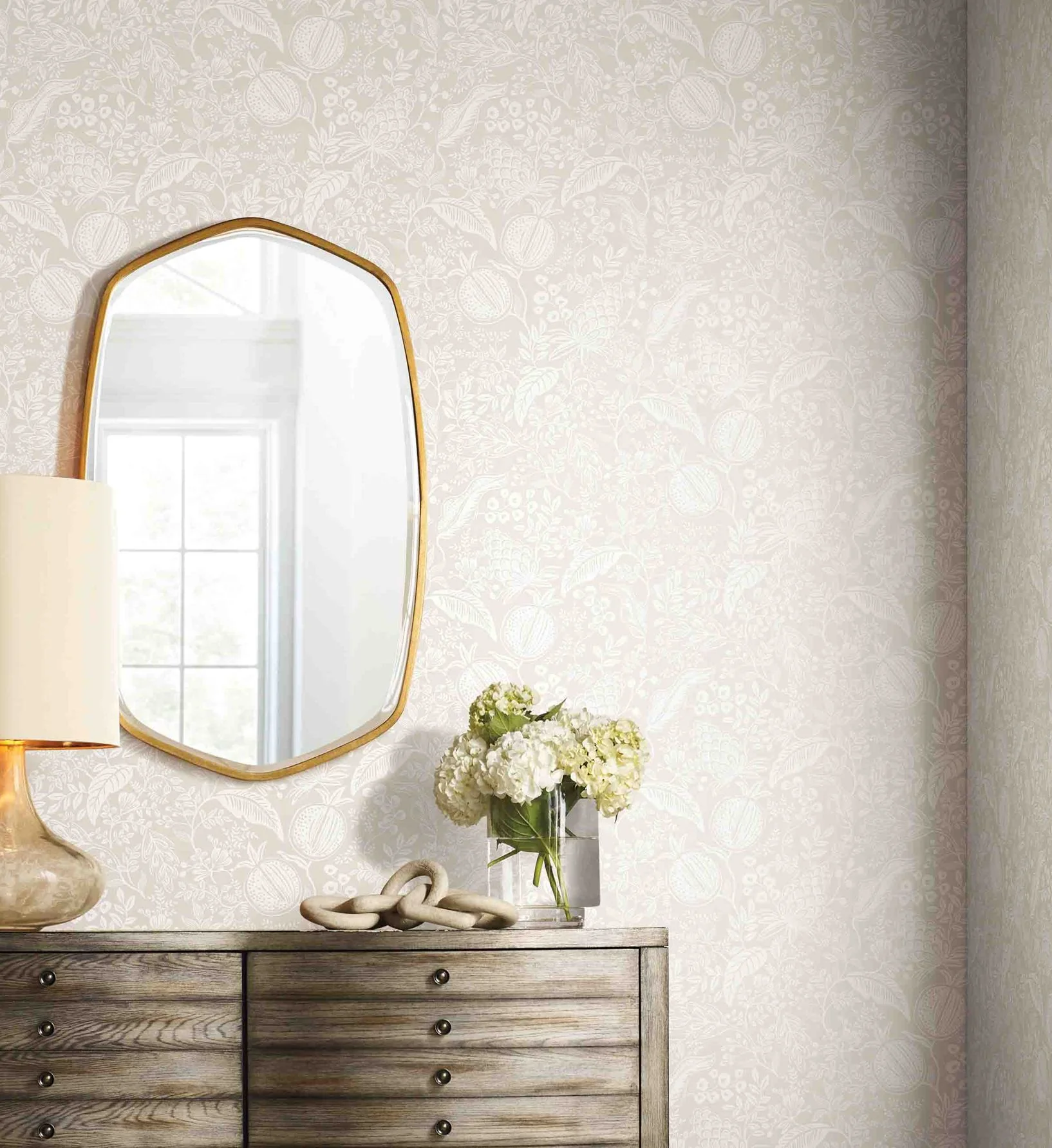 Pomegranate Wallpaper - Beige & White - Image 2