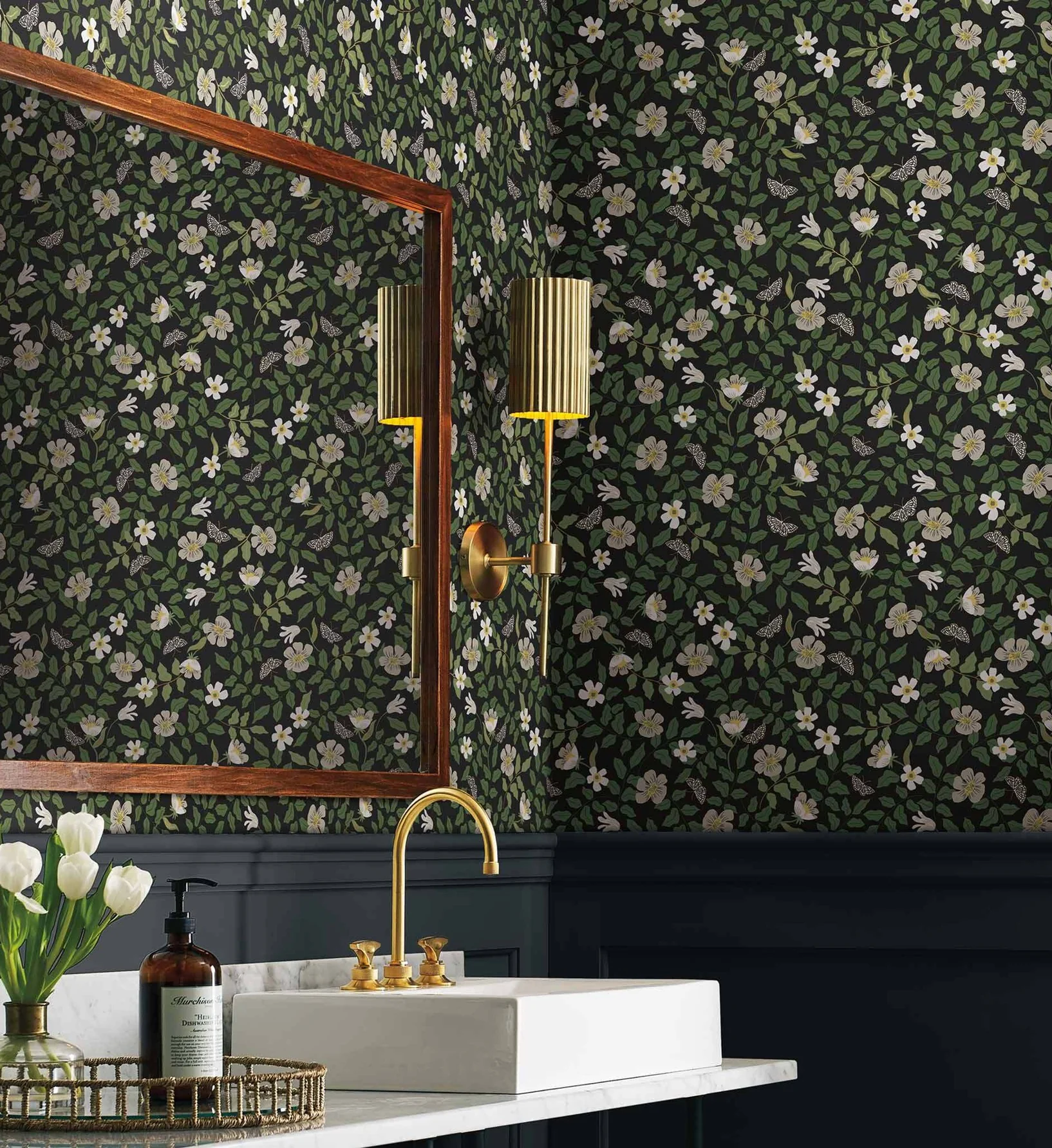 Primrose Peel & Stick Wallpaper - Linen & Black - Image 3