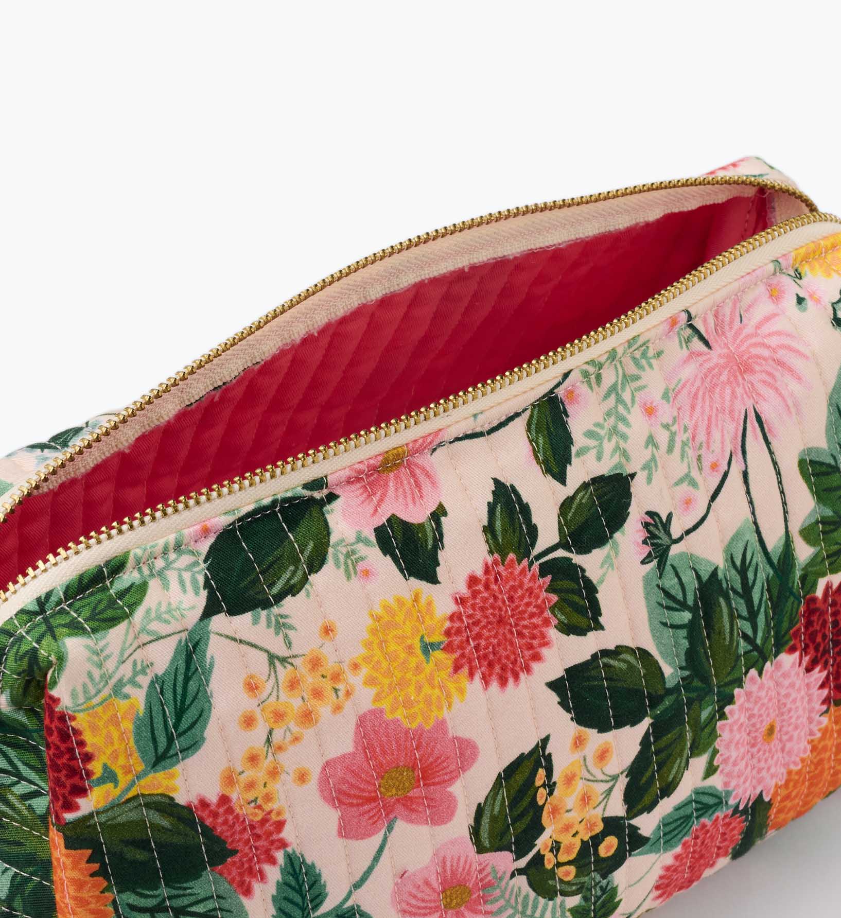 Quilted Large Cosmetic Pouch - Dahlia - Image 2