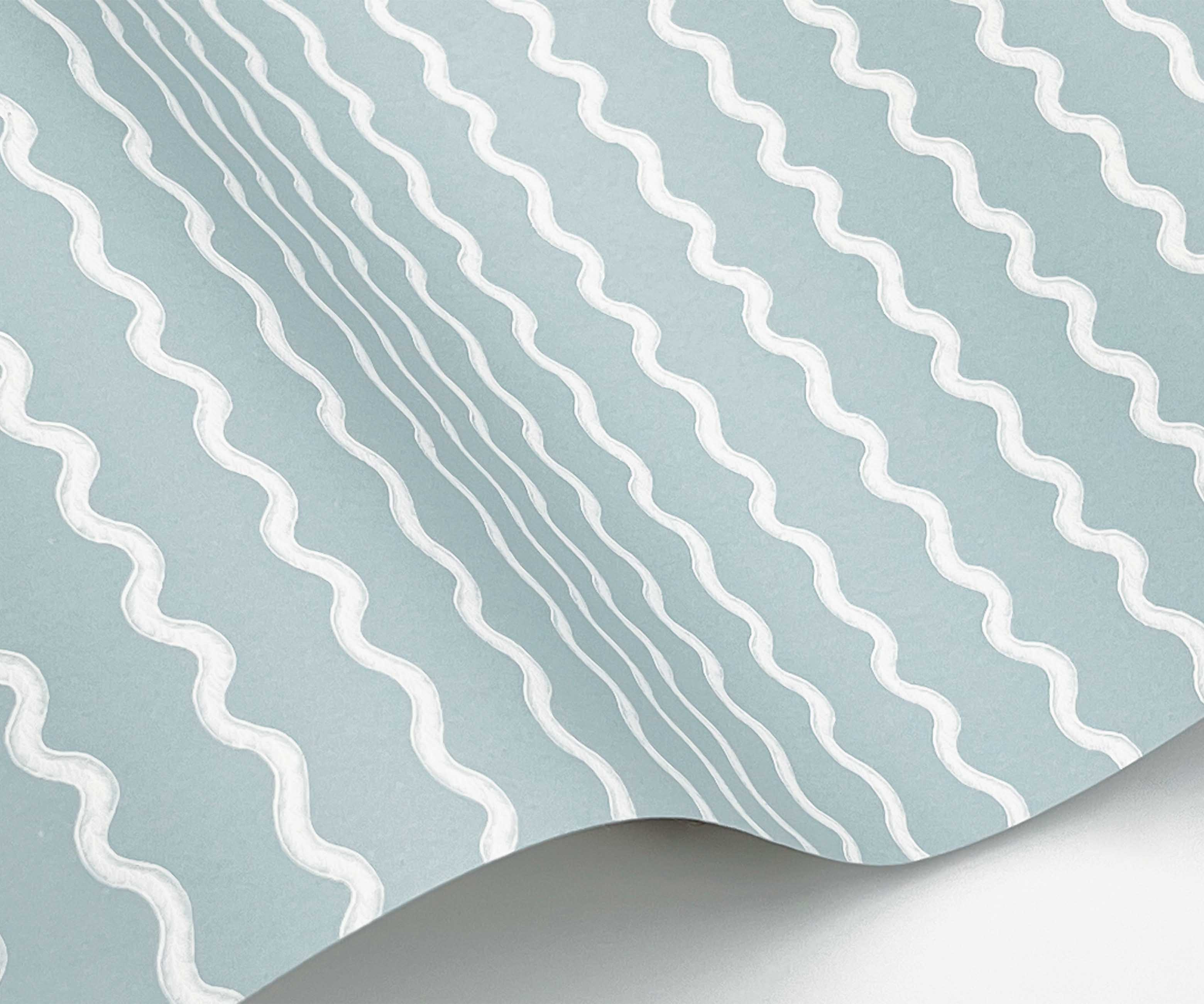 Rickrack Wallpaper - Light Blue - Image 3