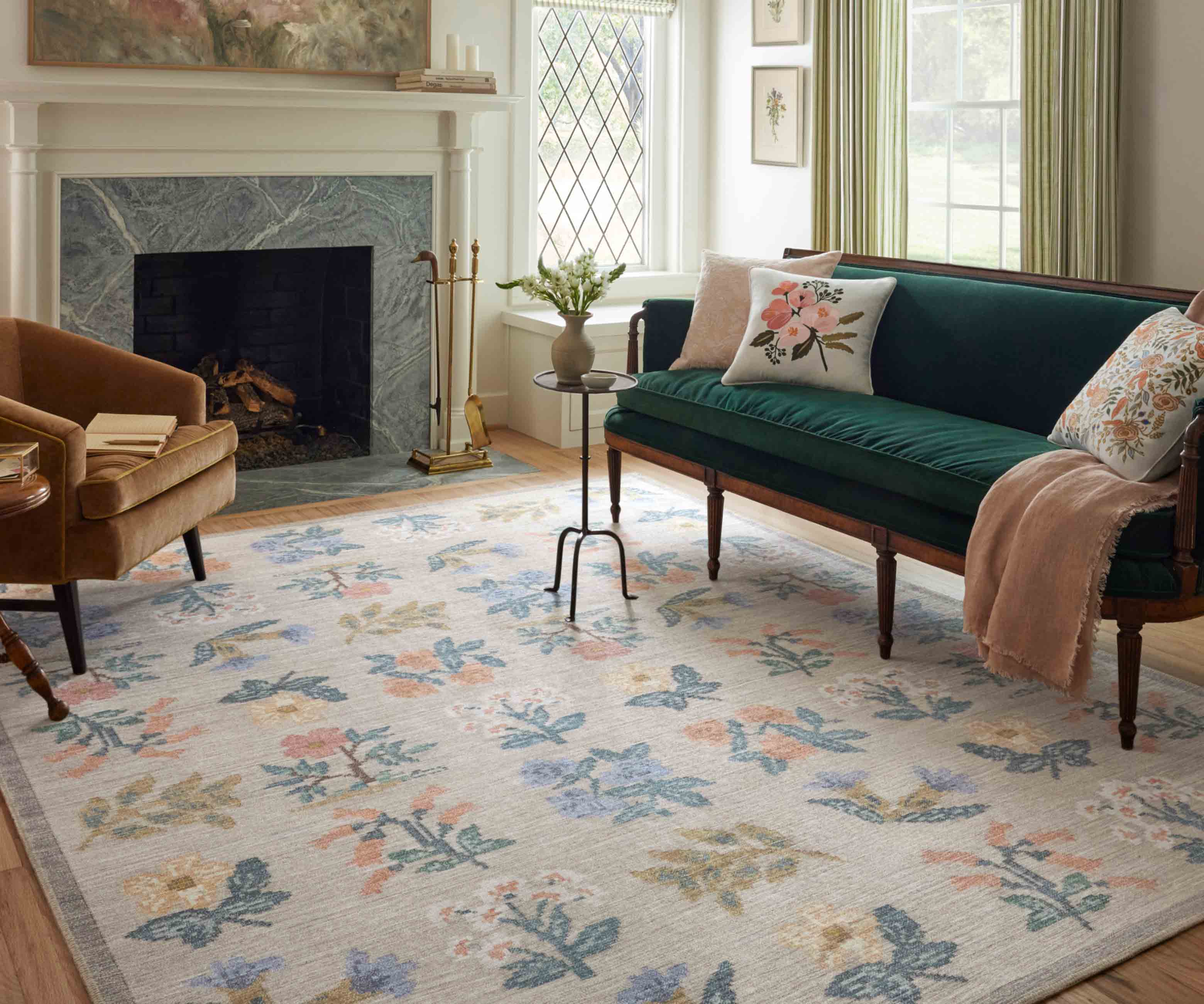 Rosa Hawthorne Power Loomed Rug - Cream - Image 2