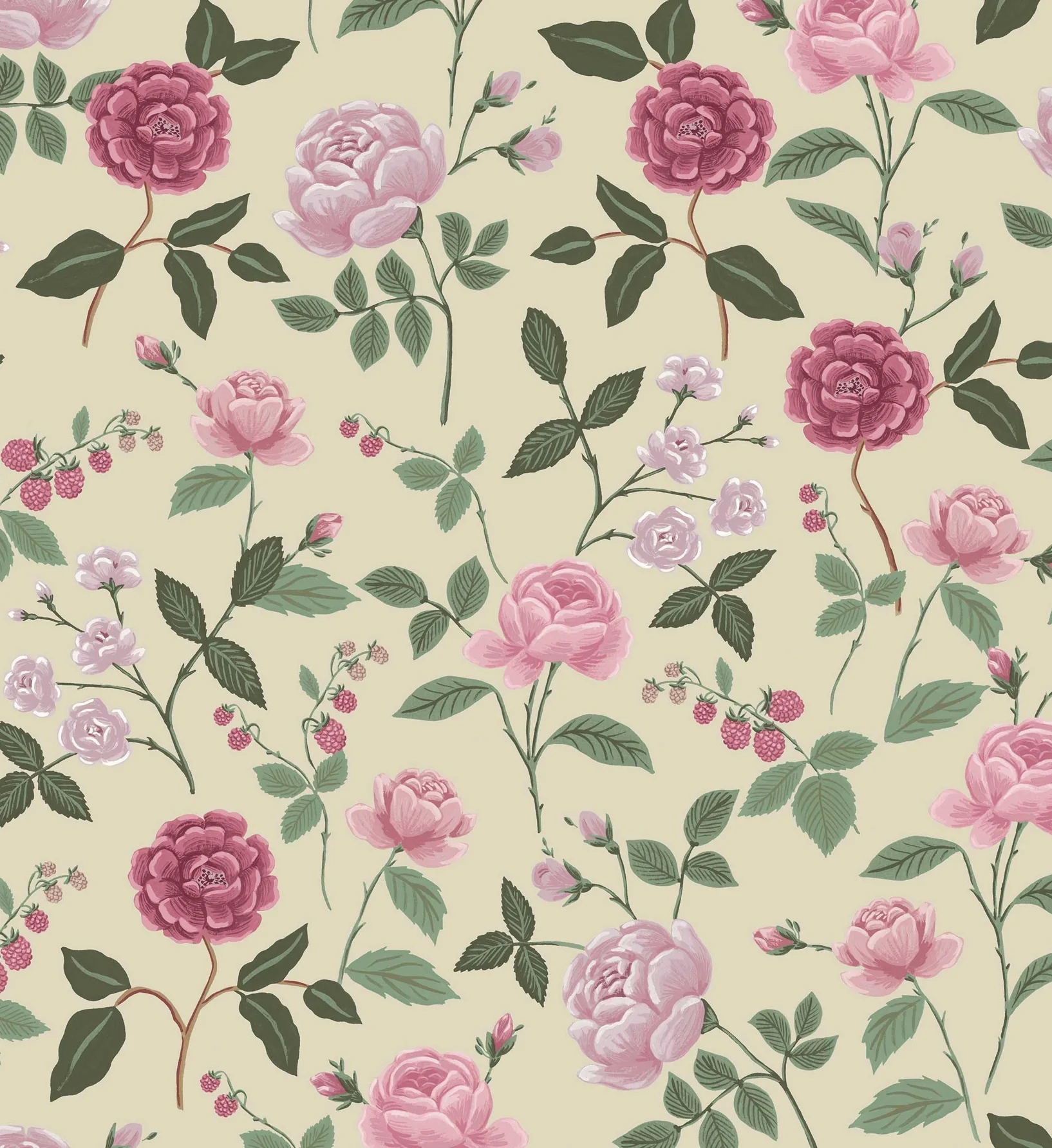 Roses Wallpaper - Linen - Image 2