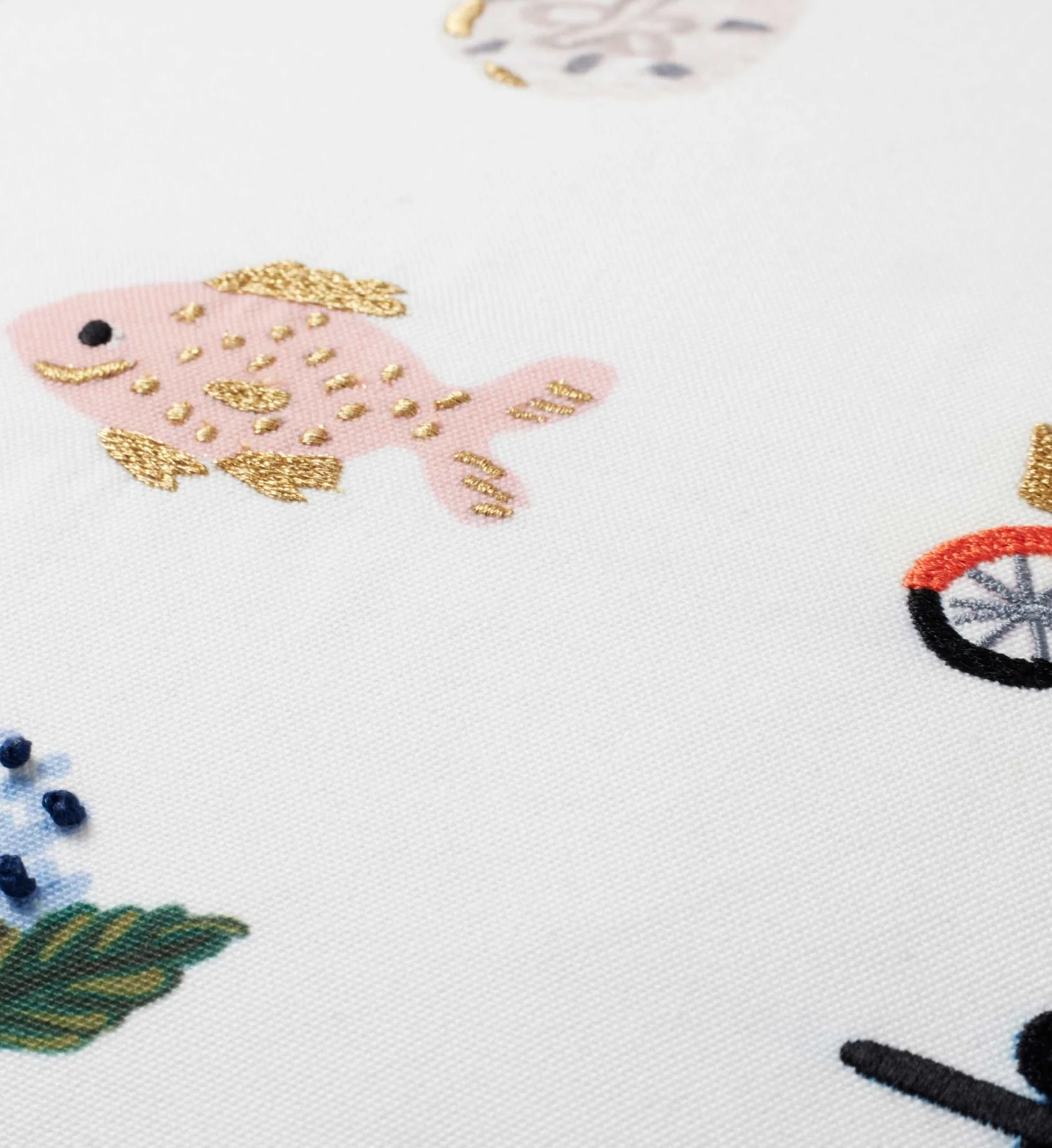 Seaside Embroidered Pillow - White - Image 3