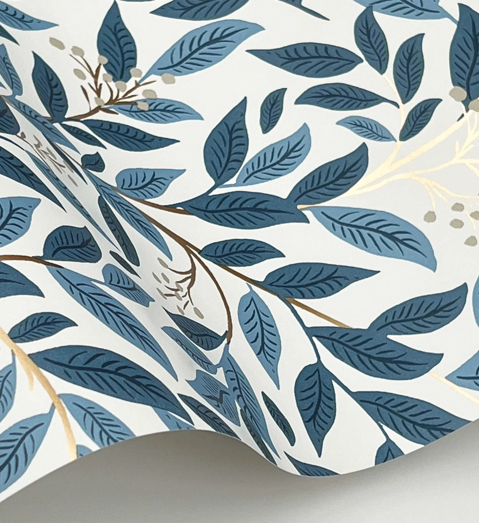 Willowberry Wallpaper - Blue & White - Image 4