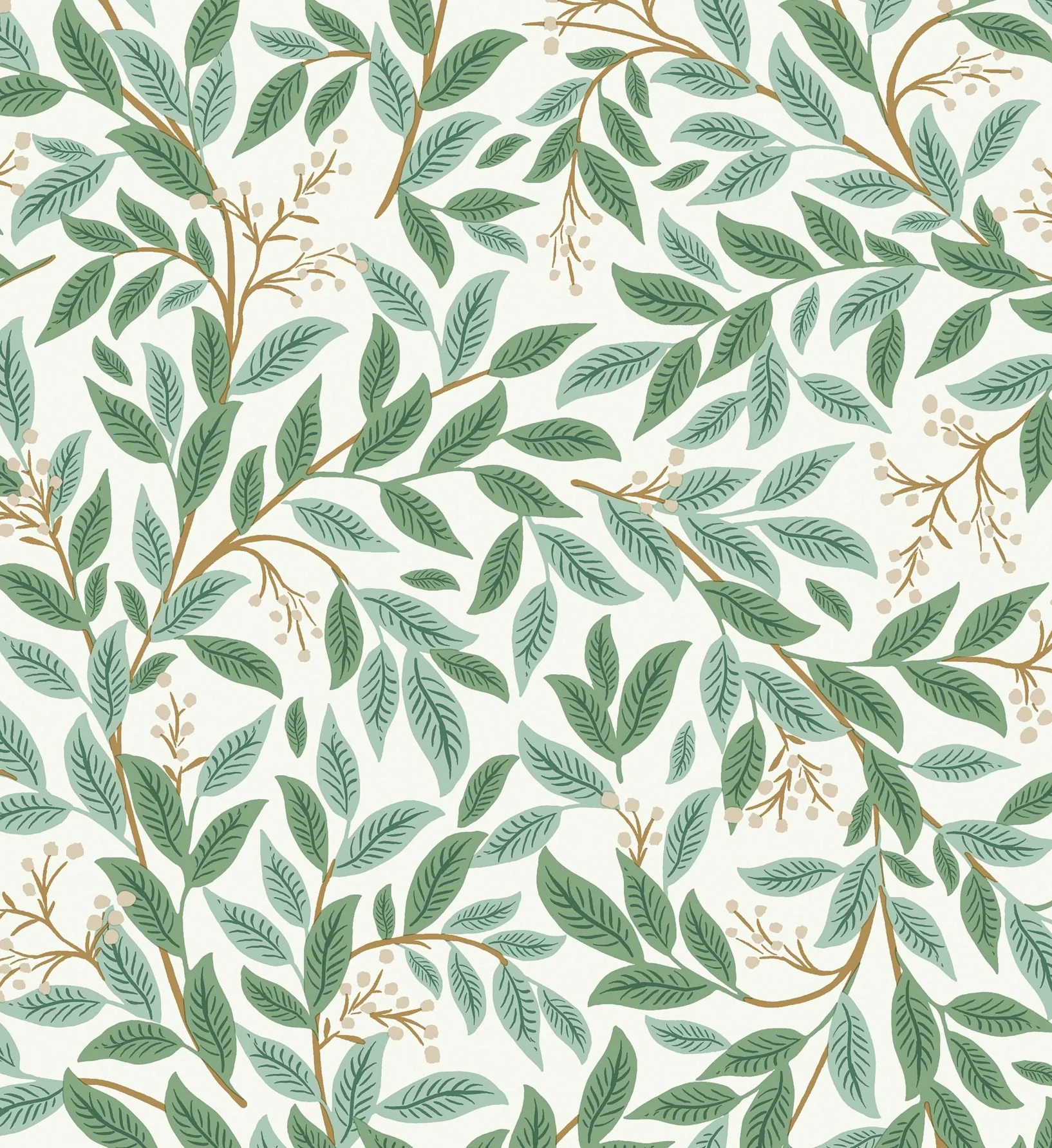 Willowberry Wallpaper - Emerald & White - Image 3